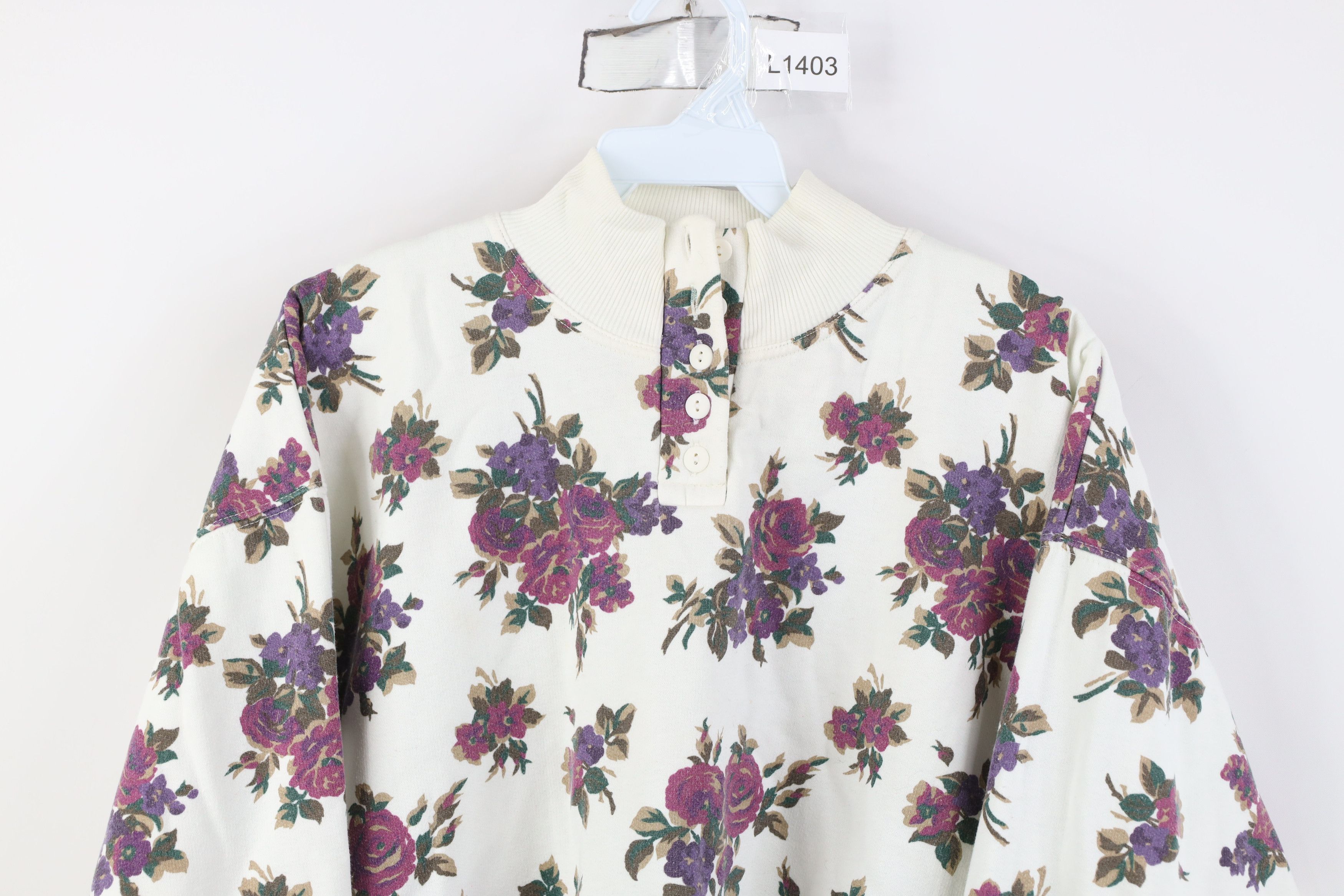 Vintage Vintage 90s Streetwear All Over Print Henley Sweatshirt Size L / US 10 / IT 46 - 2 Thumbnail