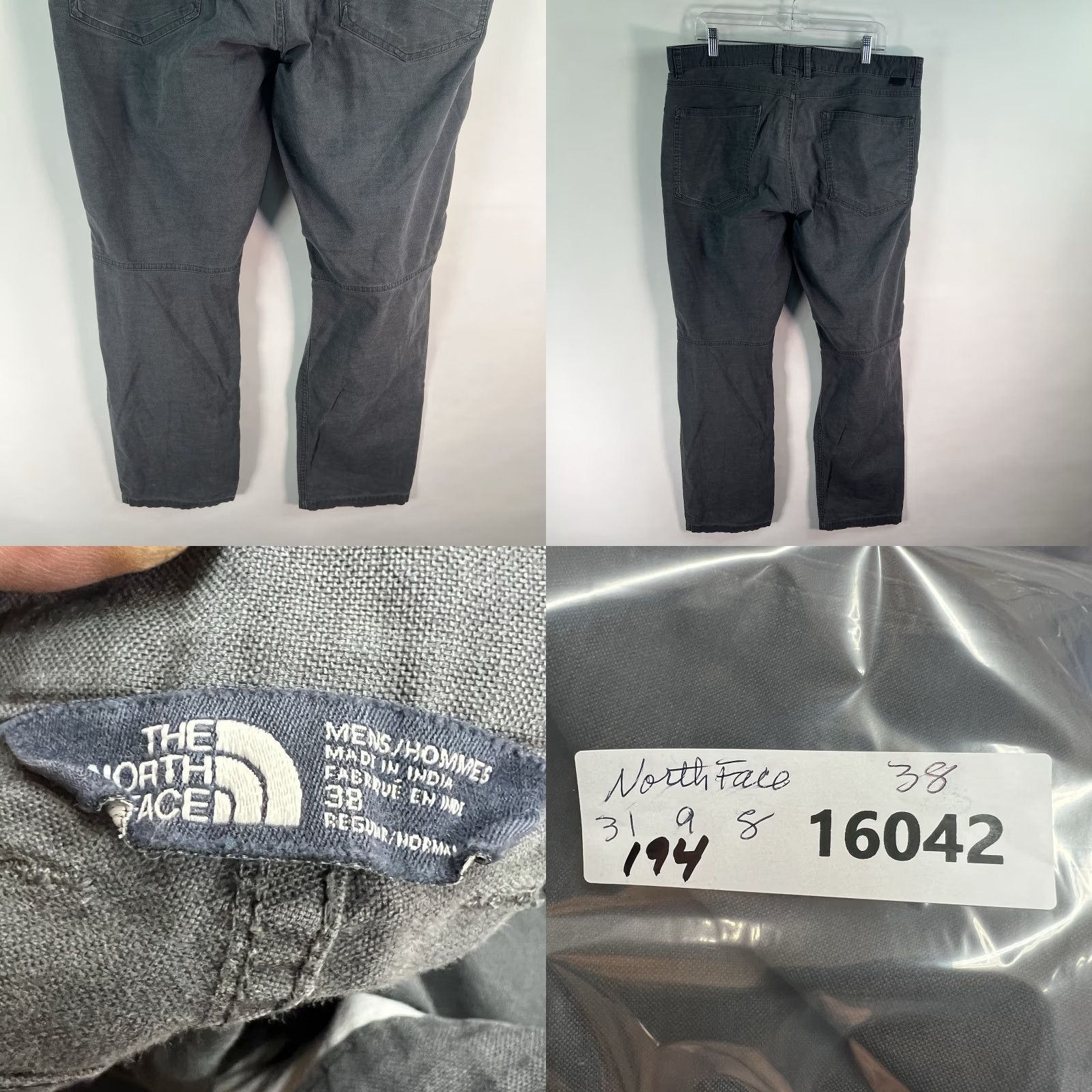 The North Face The North Face Pants Mens Gray The Narrows Relaxed Fit 38X31 Jeans 5-Pocket Straight Canvas Cotton Nylon Button Zip Casual College 80s Preppy Mens Size US 38 / EU 54 - 8 Thumbnail