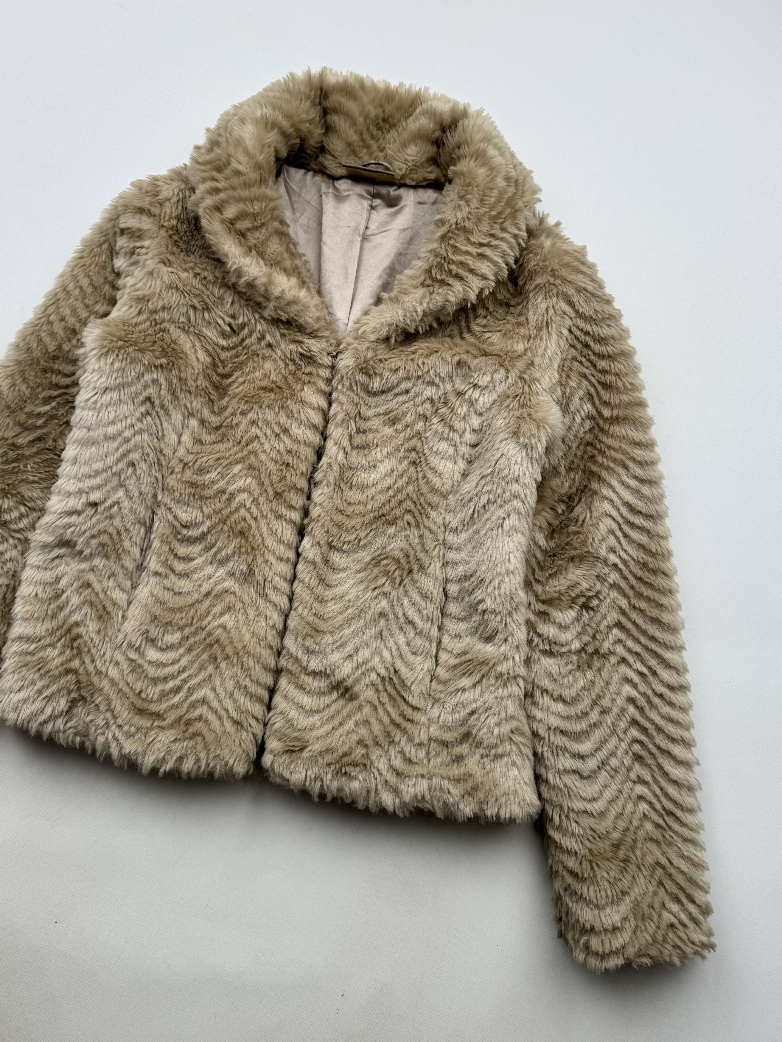 Vintage 00's Faux Fur Cropped Coat B10(V13)E2 Size S / US 4 / IT 40 - 3 Thumbnail