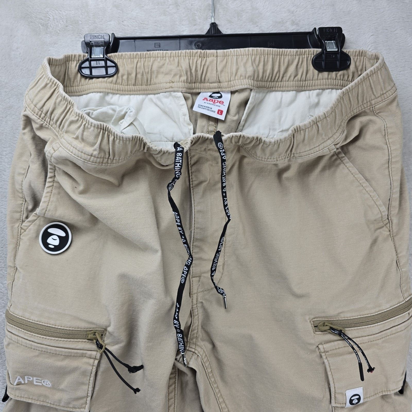 Aape AAPE by Bathing Ape Bape Jogger Cargo Pants Mens Large Beige Size US 34 / EU 50 - 4 Thumbnail