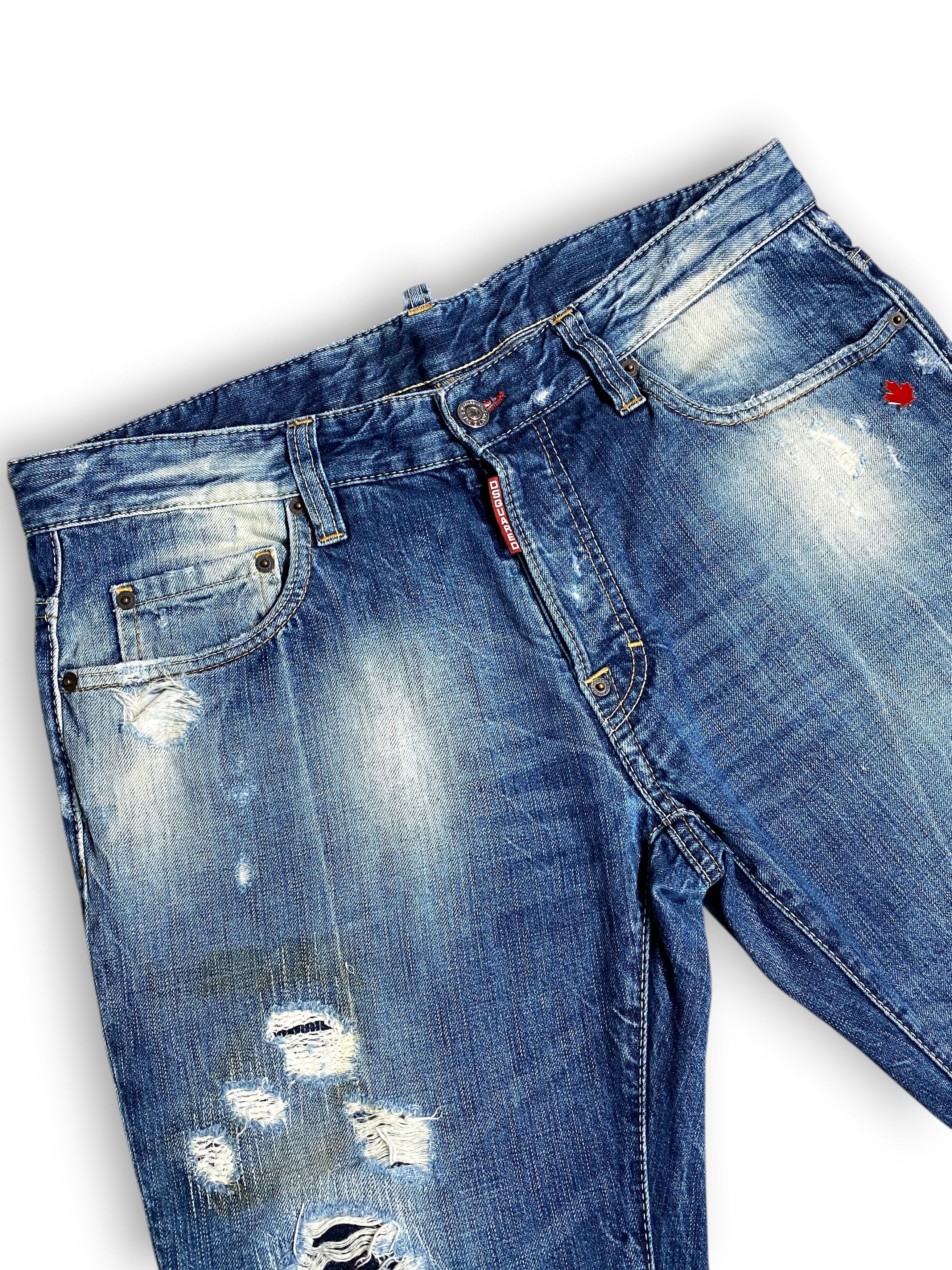 Dsquared2 Dsquared2 Distressed Washed Oil Stained Slim Jeans Vintage Size US 32 / EU 48 - 6 Thumbnail