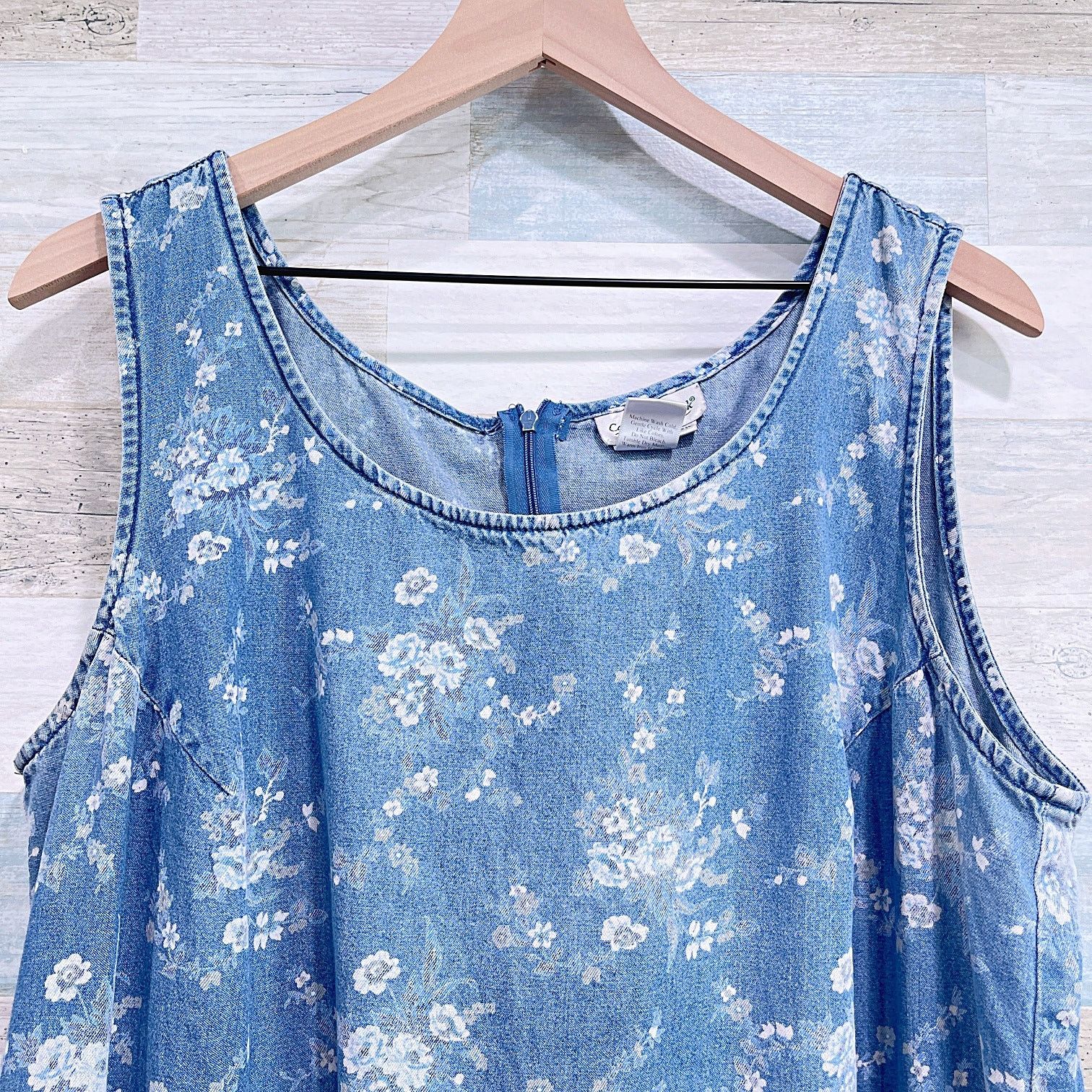 Other COLDWATER CREEK Vintage 90s Teacher Denim Dress Womens 20W Size XXL / US 16-18 / IT 52-54 - 3 Thumbnail