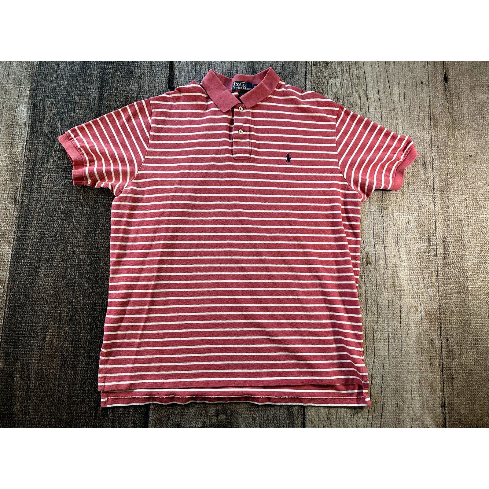 Polo Ralph Lauren Polo Ralph Lauren Pink White Striped Cotton Polo Shirt XXL Size US XXL / EU 58 / 5 - 1 Thumbnail