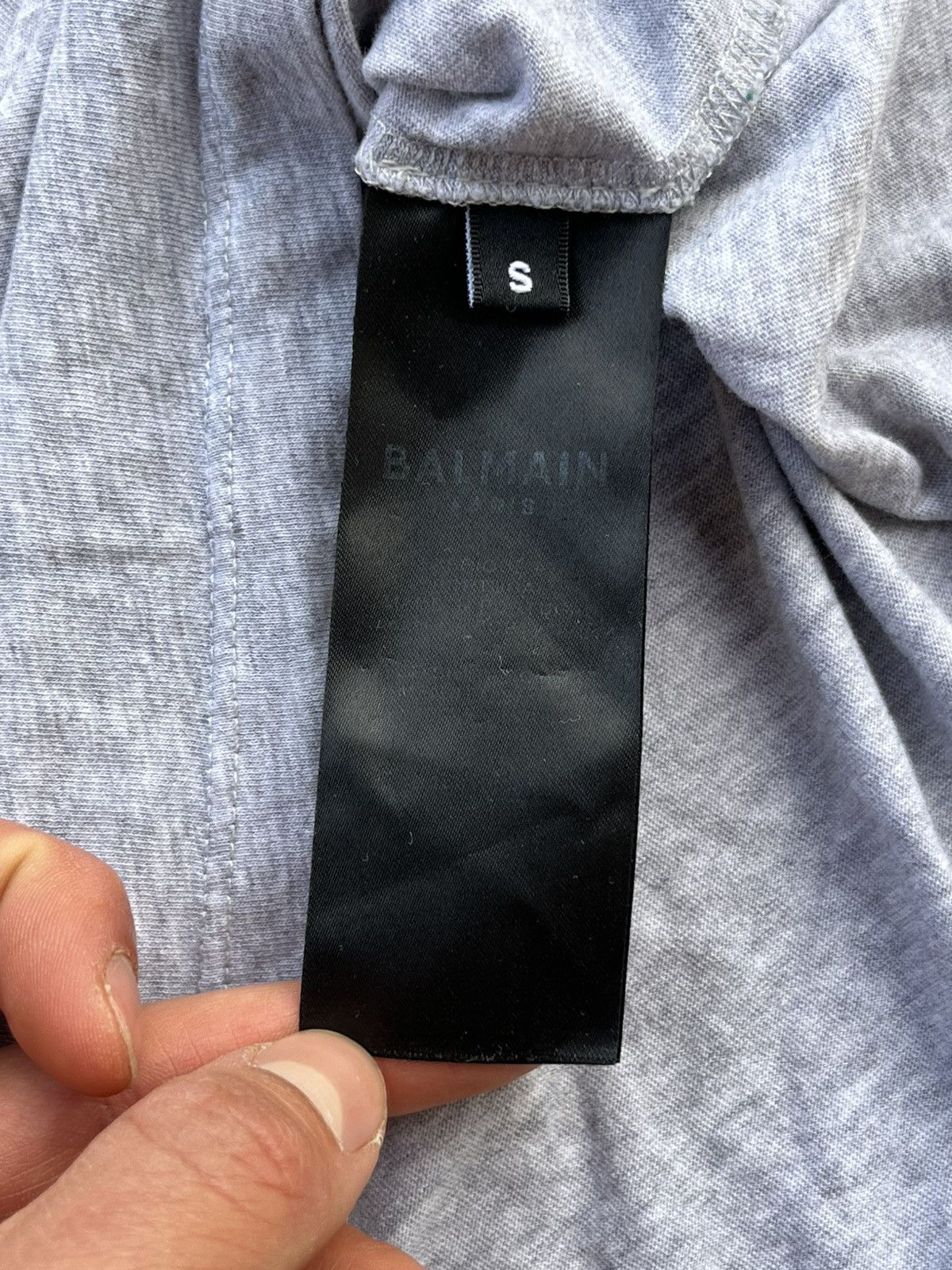 Balmain Rare Balmain Paris Logo Slim Fit Grey T-Shirt Tee Size US S / EU 44-46 / 1 - 7 Thumbnail