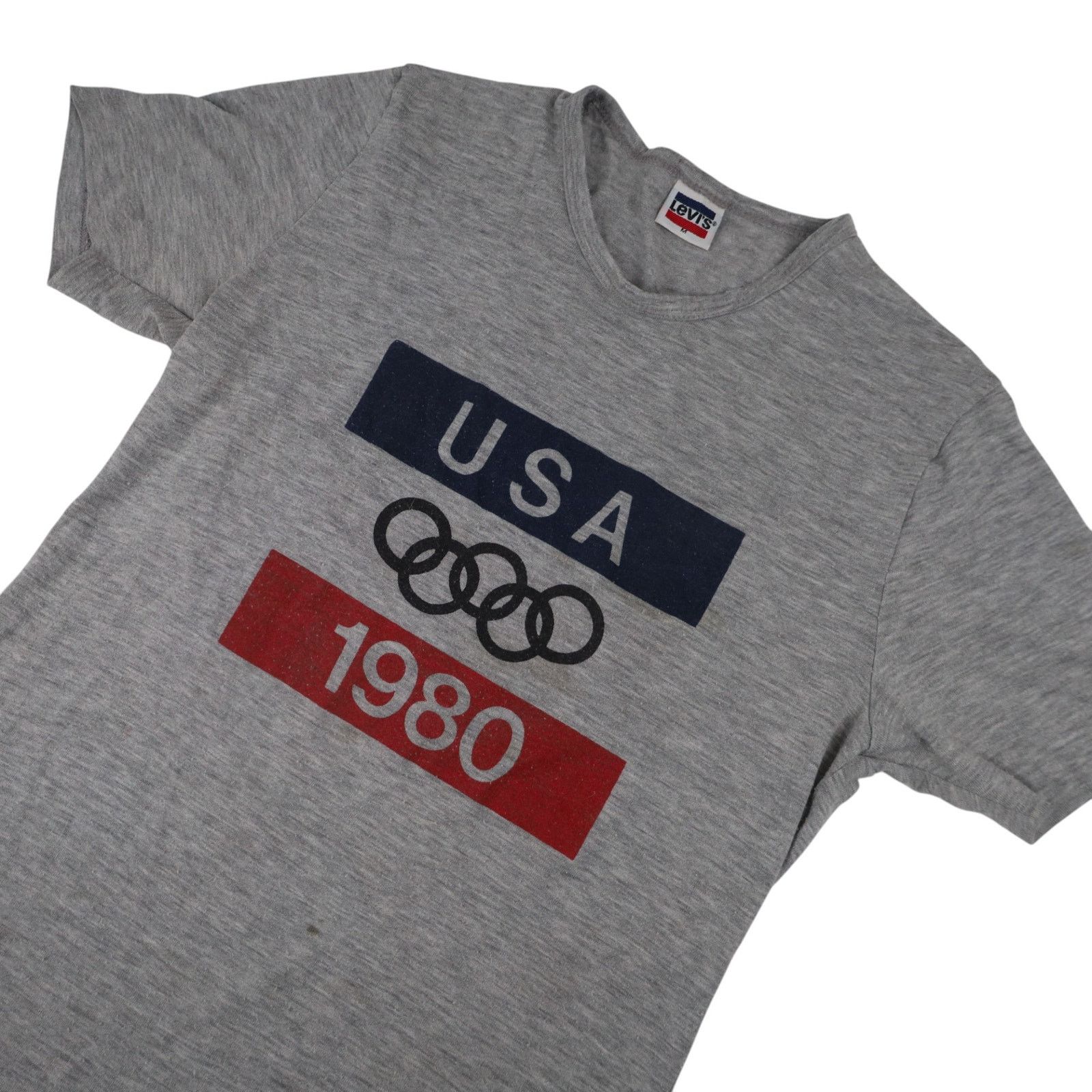 Levi's × Vintage Vintage Levis 1980 USA Olympics Graphic T Shirt Size US M / EU 48-50 / 2 - 2 Thumbnail