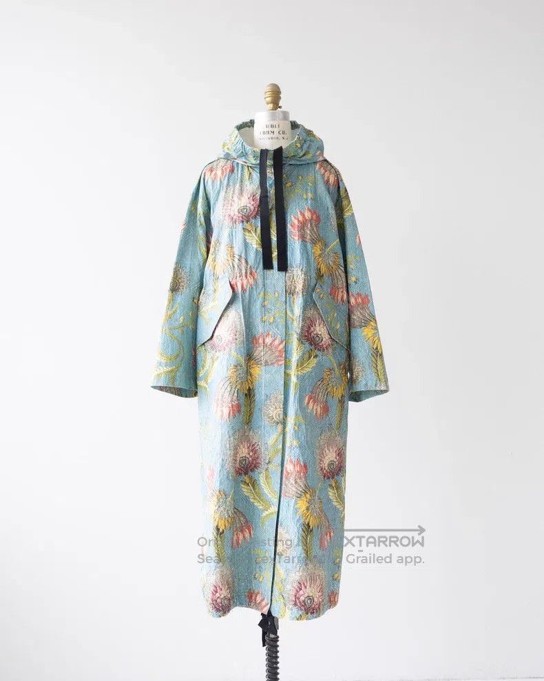 Dries Van Noten Floral Print Hooded Coat