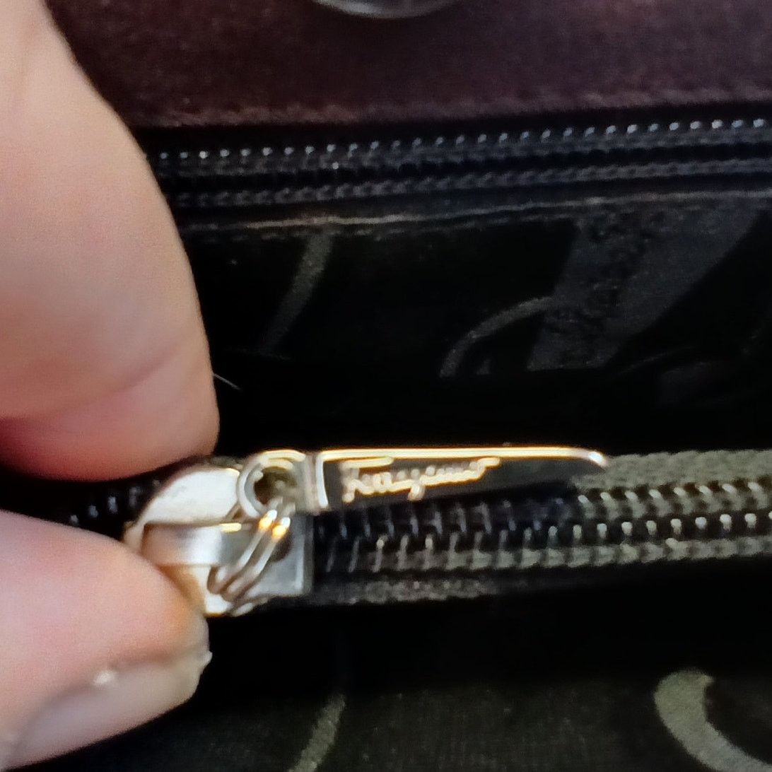 Salvatore Ferragamo Salvatore Ferragamo Vala Tote in Brown with Logo Chain Strap Size ONE SIZE - 11 Thumbnail