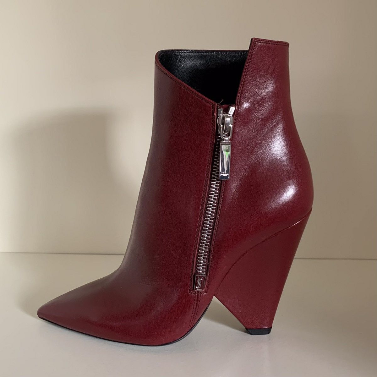 Saint Laurent Paris Burgundy leather zip up boots Size US 6 / IT 36 - 20 Thumbnail