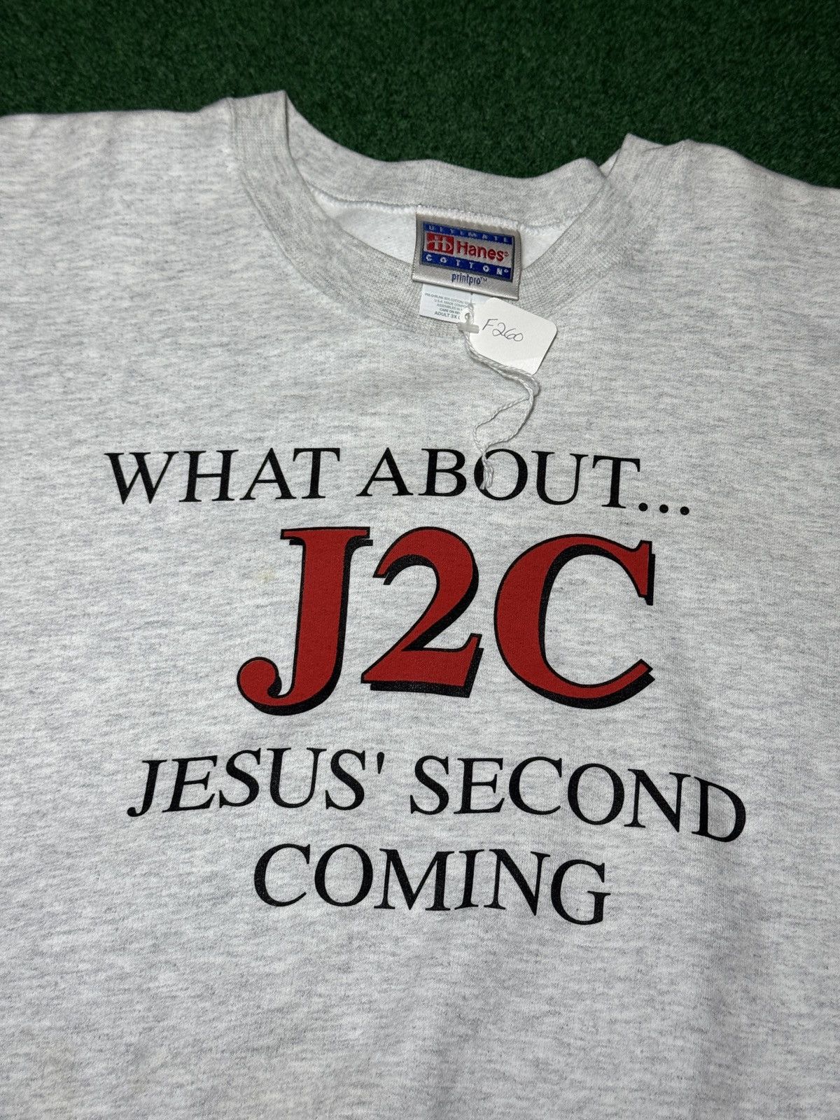 Hanes Vintage Jesus Second Coming Y2K 90s Jesus Boxy Sweatshirt Size US XXL / EU 58 / 5 - 2 Thumbnail