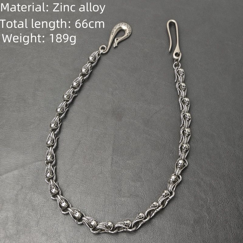 Japanese Brand × Jewelry Punk Waist Pants Chain Wallet Chain Cobra Skull Keychain Size ONE SIZE - 9 Thumbnail