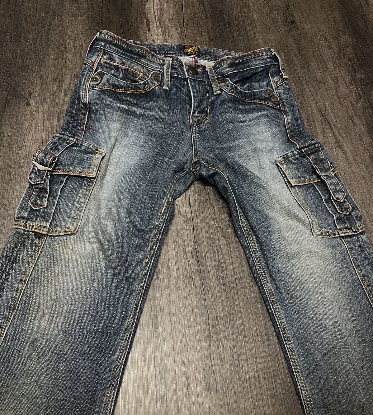 Japanese Brand Brappers Flare Japanese Jeans Cargo Style Size 28" / US 6 / IT 42 - 2 Thumbnail