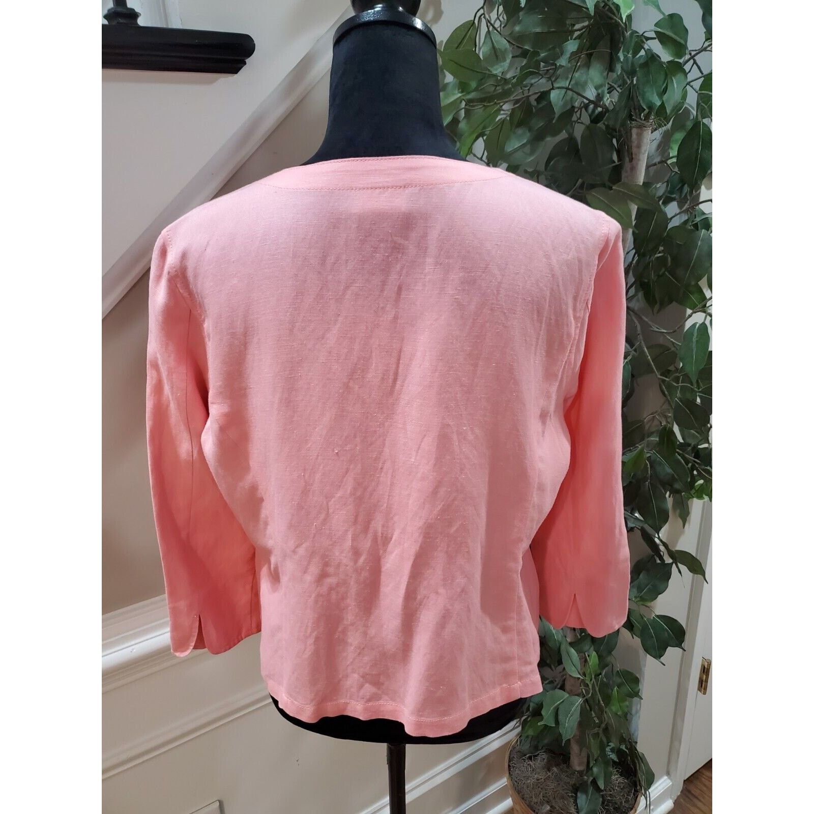 Other Ruby Rd. Lace Floral Linen Casual Full Zip Jacket Size 12 Size XL / US 12-14 / IT 48-50 - 7 Thumbnail