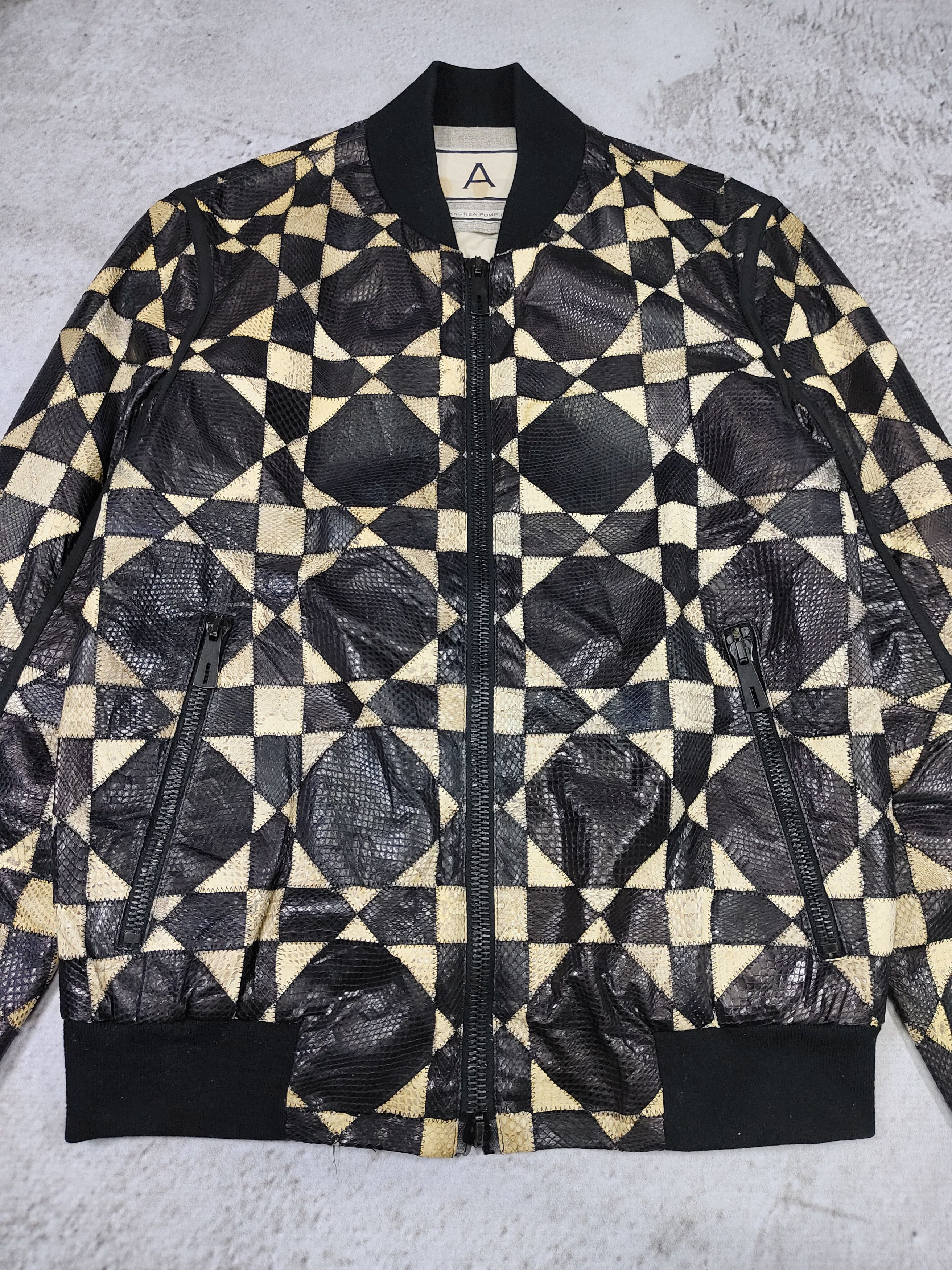 Andrea Pompilio Andrea Pompilio Snakeskin Geometric Pacthwork Archive Bomber Size US M / EU 48-50 / 2 - 2 Thumbnail