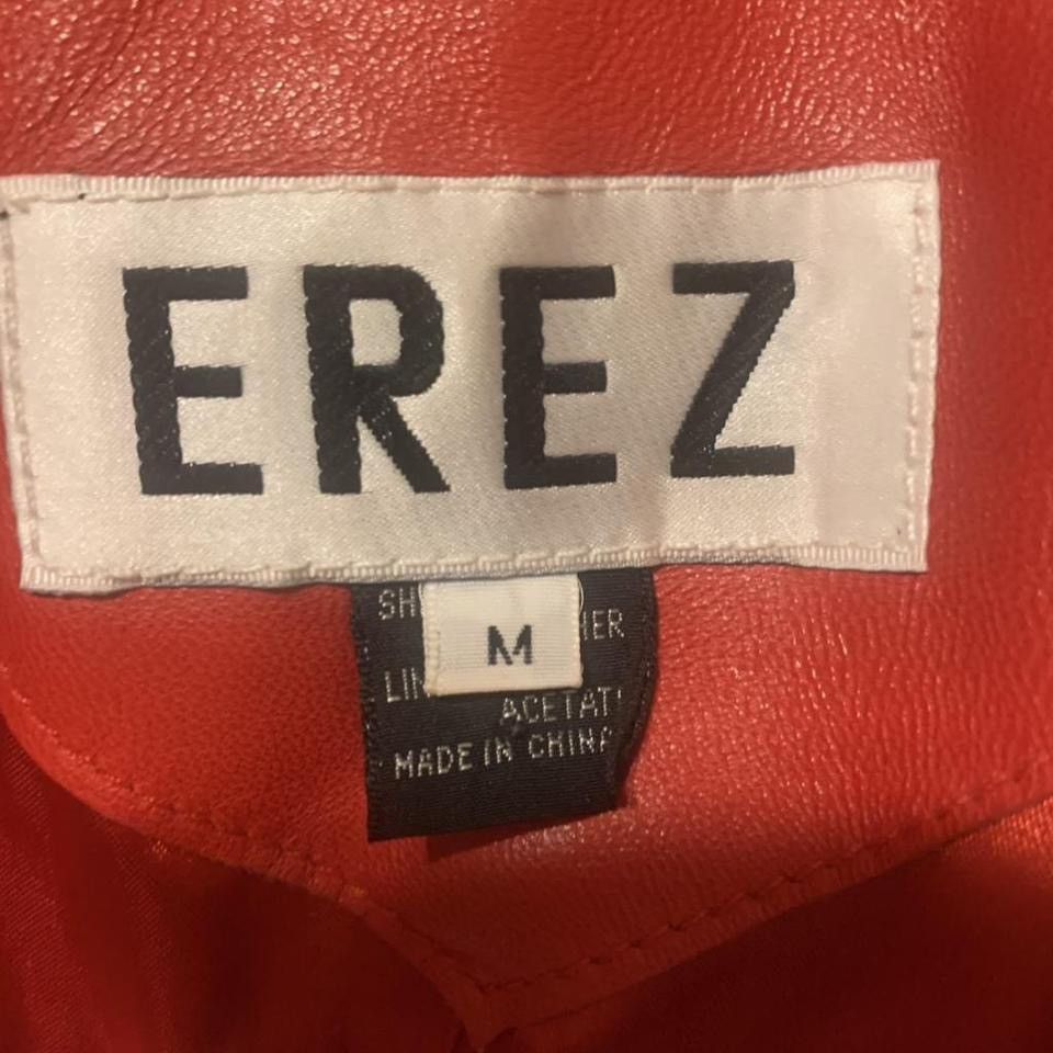 Other Erez Vintage 80s Red Leather Beaded Jacket Size M / US 6-8 / IT 42-44 - 4 Thumbnail