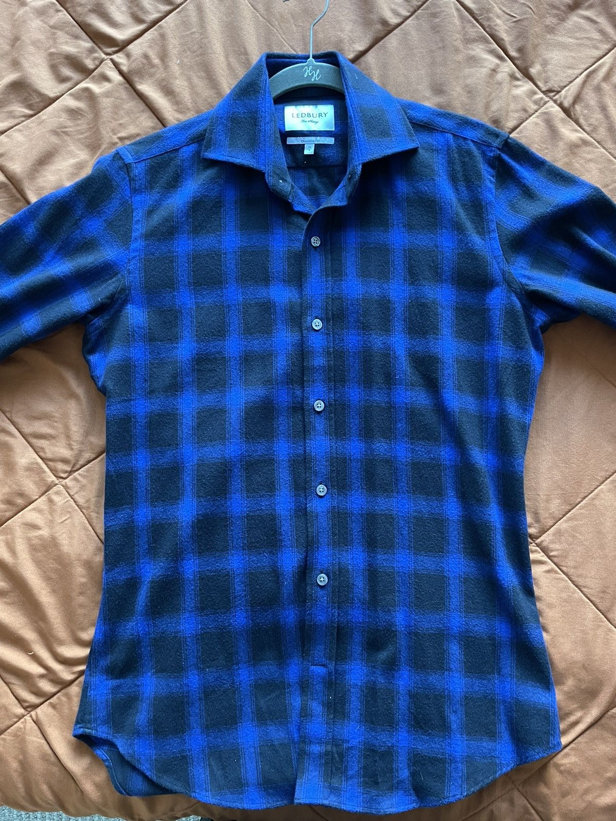 Ledbury Antonio Flannel Button Down Shirt (Size 15) Size US S / EU 44-46 / 1 - 6 Thumbnail