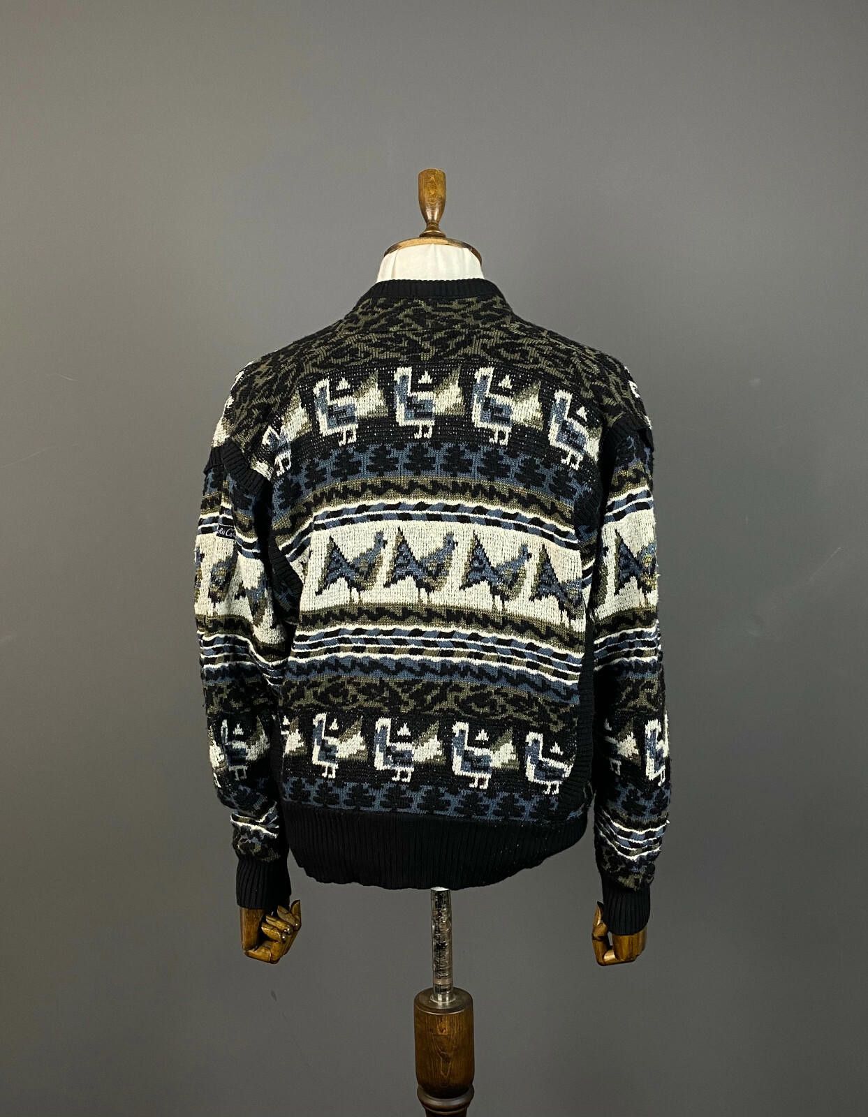 Carlo Colucci Carlo Colucci Animal Geometric Wool Cardigan Sweater Size 50 Size US L / EU 52-54 / 3 - 6 Thumbnail