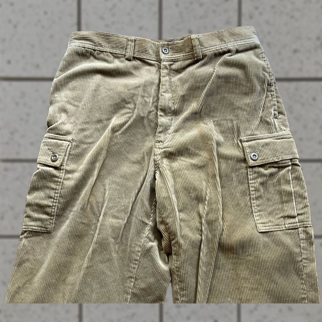 Polo Ralph Lauren VINTAGE Polo Ralph Lauren Cargo Pants Mens 35x32 Beige Corduroy 90s Cargo Pocket Zip Button Logo Size US S / EU 44-46 / 1 - 1 Thumbnail