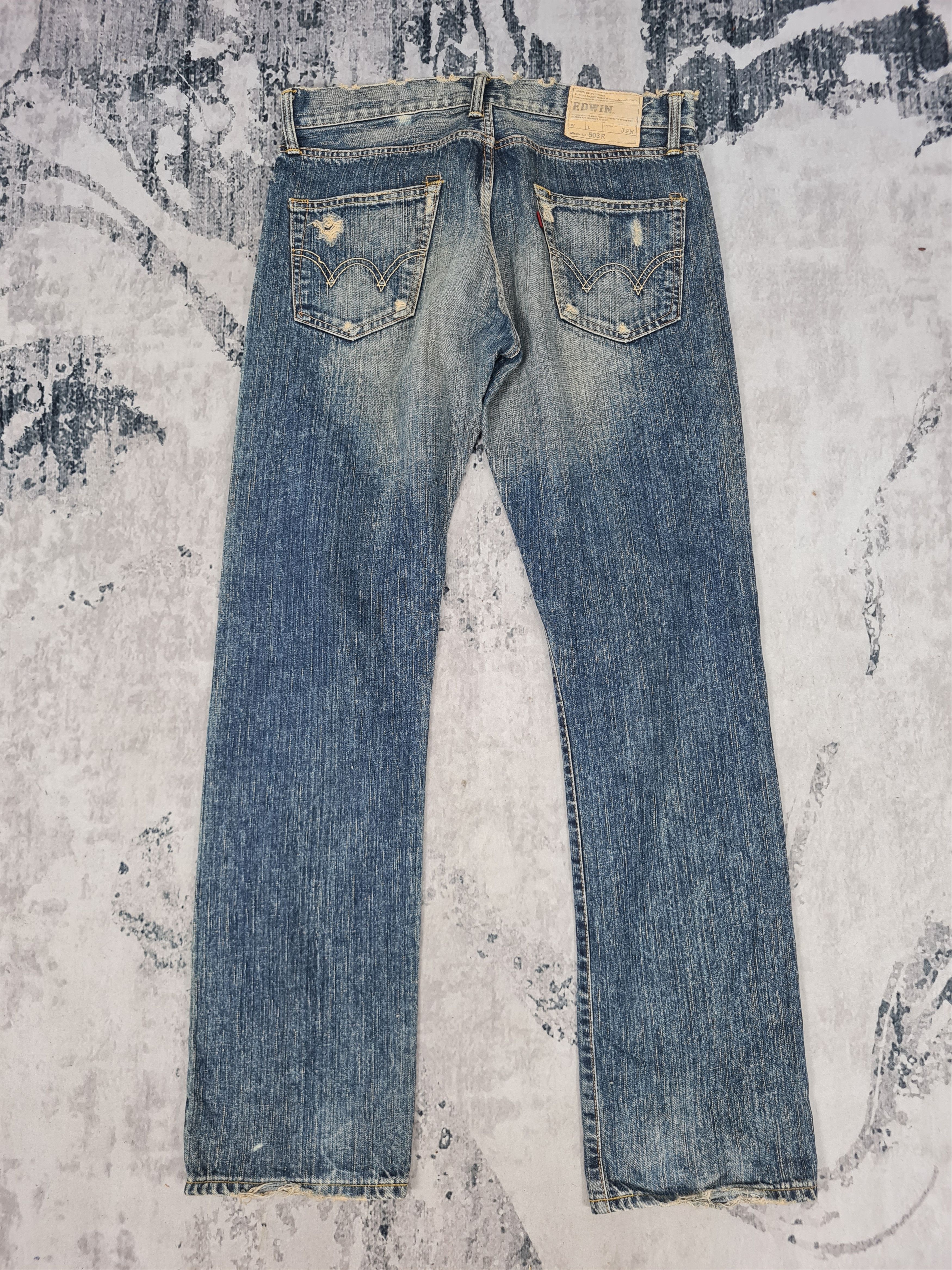 Edwin Vtg EDWIN 503R Faded Distressed Jeans Size 34x33 JB0144 Size US 34 / EU 50 - 2 Thumbnail
