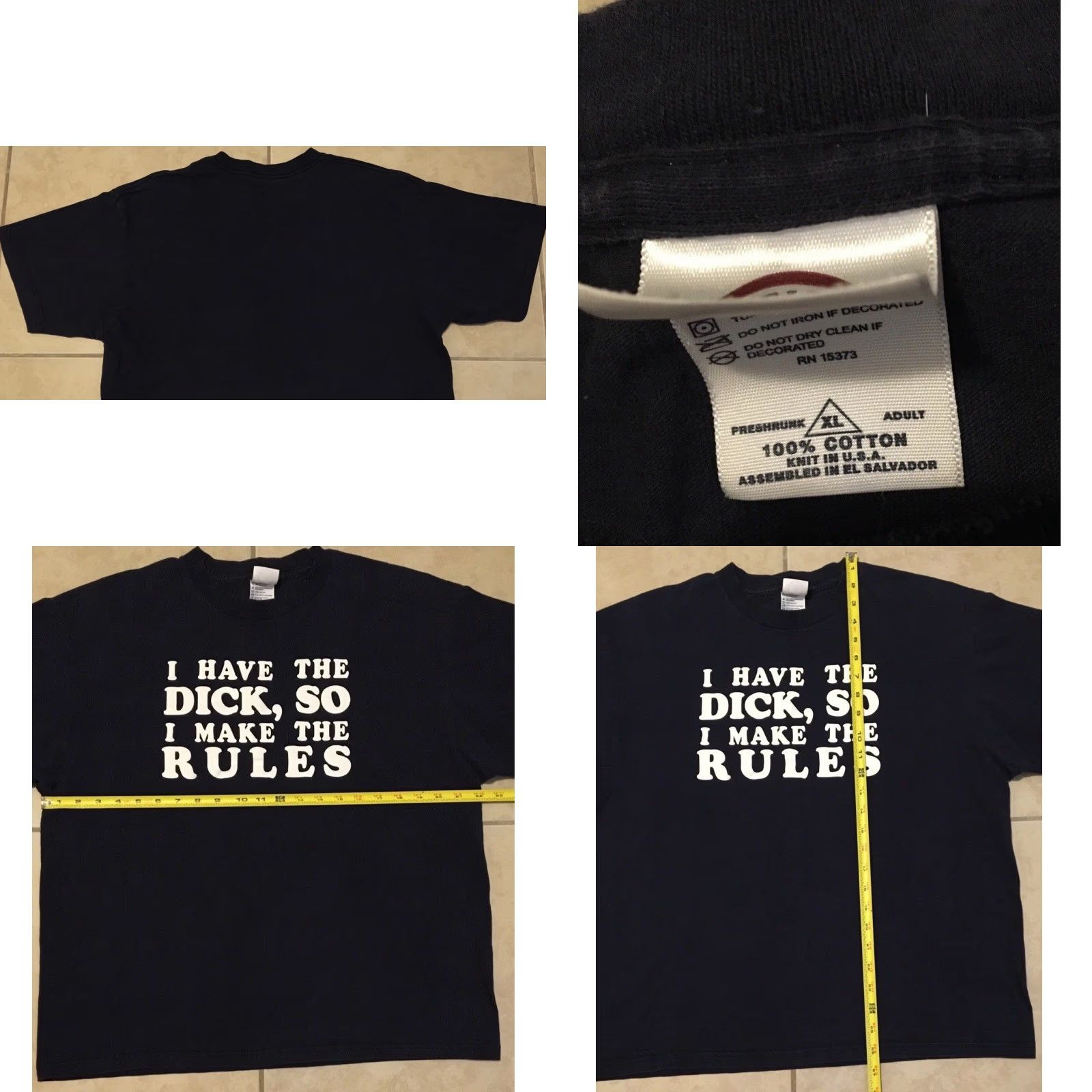 Vintage VINTAGE I Have The Dick I Make The Rules Faded Shirt S Mens Short Sleeve Blue 90s Funny Crude Joke Sex Grunge USA Sports 80s Size US S / EU 44-46 / 1 - 8 Thumbnail