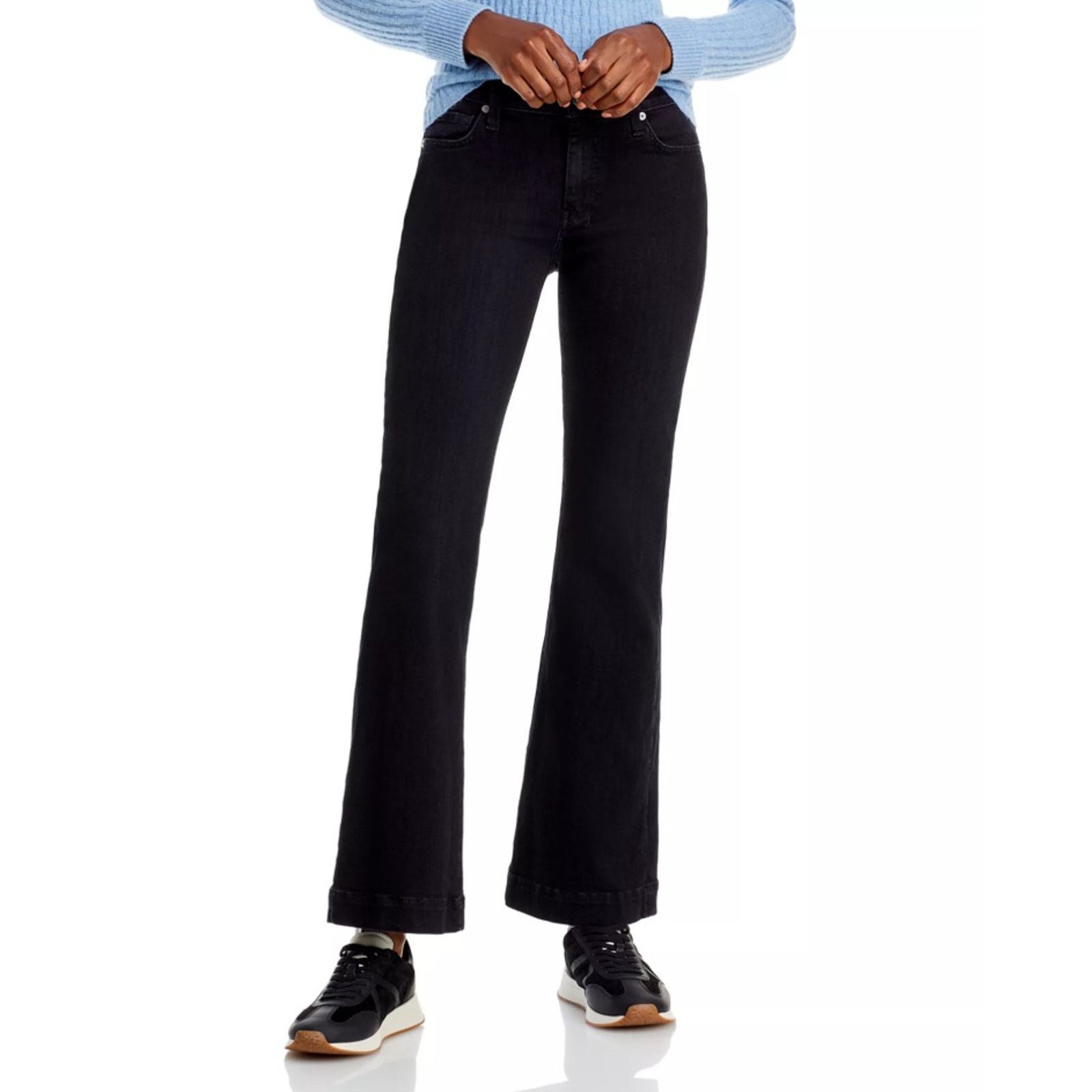 7 For All Mankind 7 For All Mankind Women Black Low Rise Flare Jeans Size 27 Size 27" / US 4 / IT 40 - 1 Thumbnail