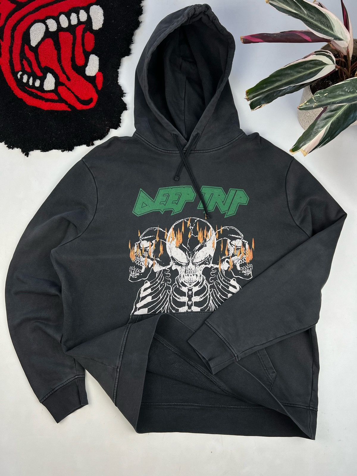 Allsaints × Vintage Allsaints Vintage Black hoodie skull deep trip Size US M / EU 48-50 / 2 - 6 Thumbnail
