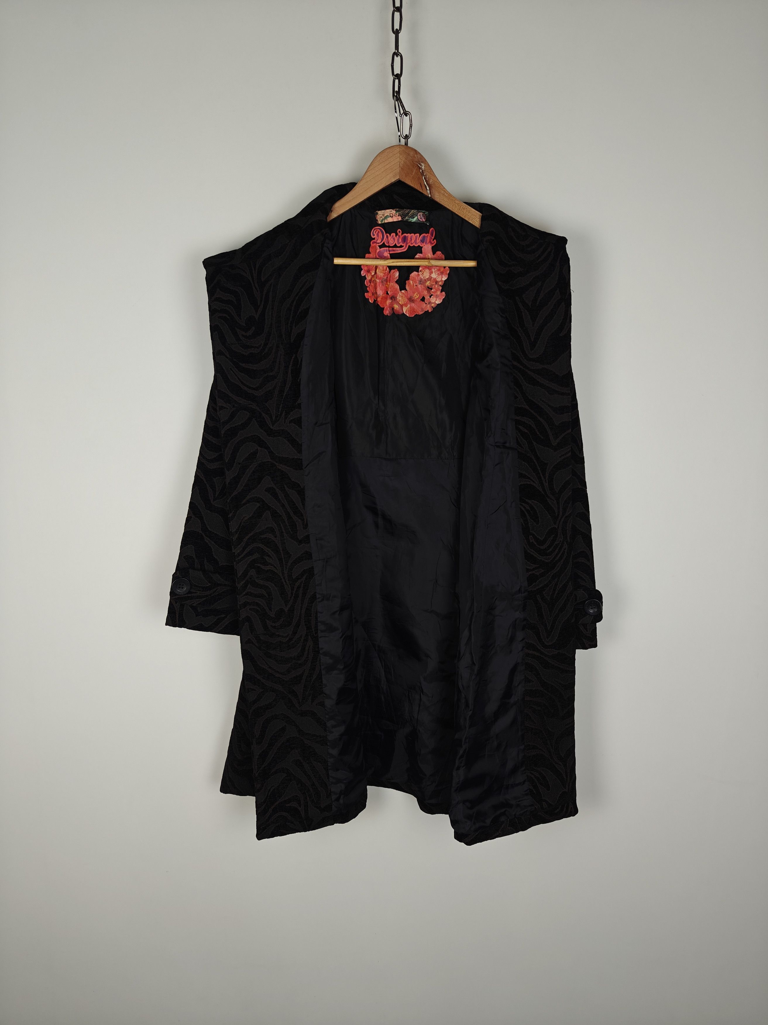 Desigual Desigual Coat Jacket Button Tiger Black size 36 Size S / US 4 / IT 40 - 11 Thumbnail