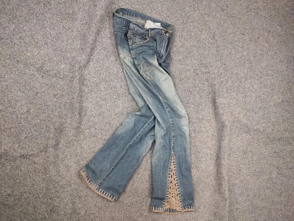 If Six Was Nine Yendi Paris Vintage Y2K Style Flared Denim Low Rise Jeans Size 42" / US 20 - 1 Thumbnail