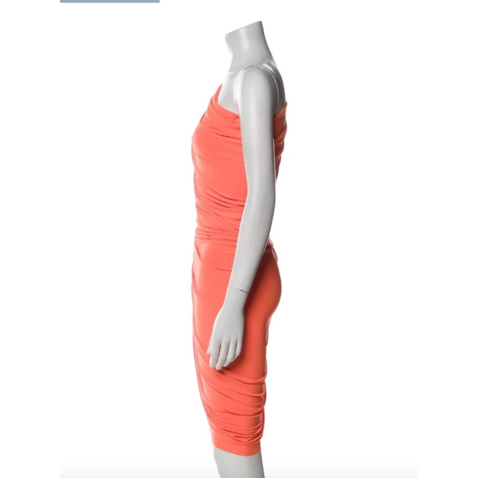 Norma Kamali Norma Kamali $215 Diana Ruched Dress Papaya XS 34 (sz 2) Size XS / US 0-2 / IT 36-38 - 5 Thumbnail