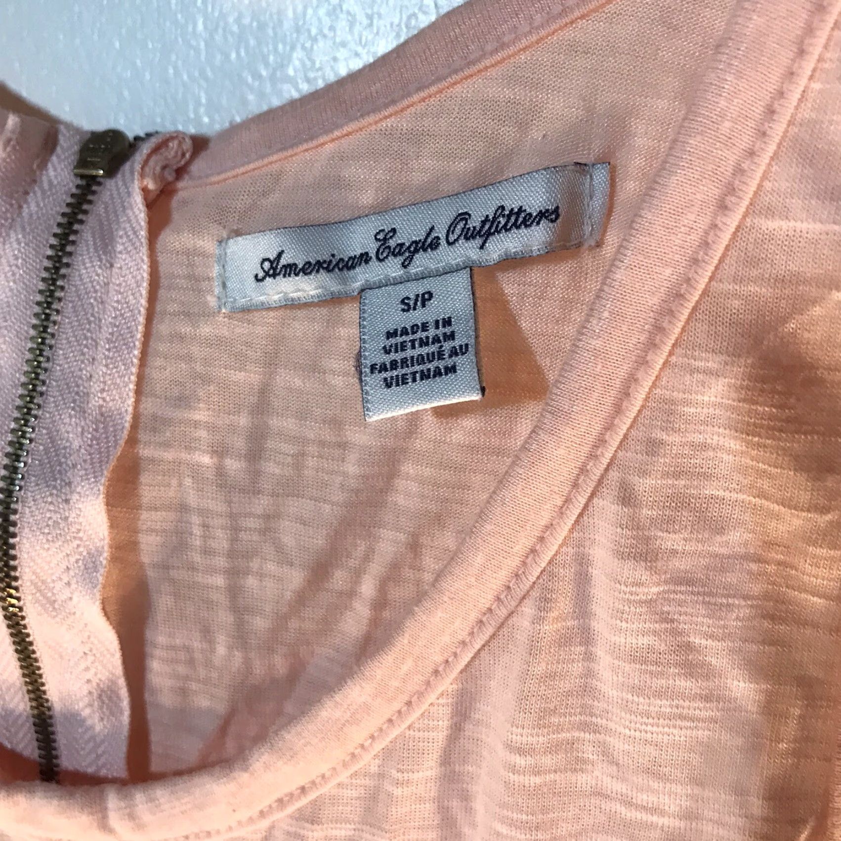 American Eagle Outfitters American Eagle Women’s Tank Top S Peach Sleeveless Zip Back Casual Summer Basic Size S / US 4 / IT 40 - 2 Thumbnail