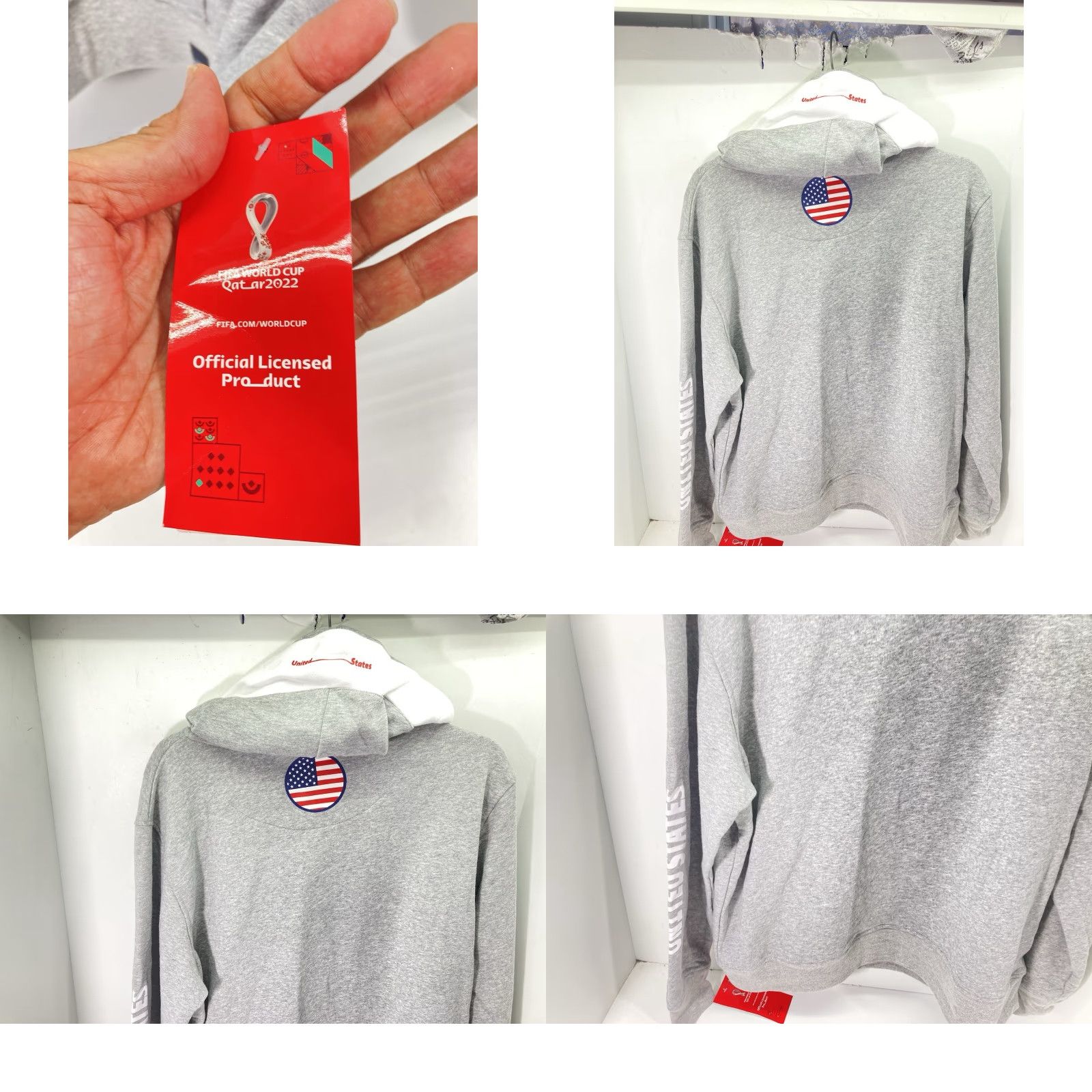 Vintage FIFA World Cup 2022 Hoodie Sweatshirt Men XL Gray Pullover Cotton USA NWT Size US XL / EU 56 / 4 - 8 Thumbnail