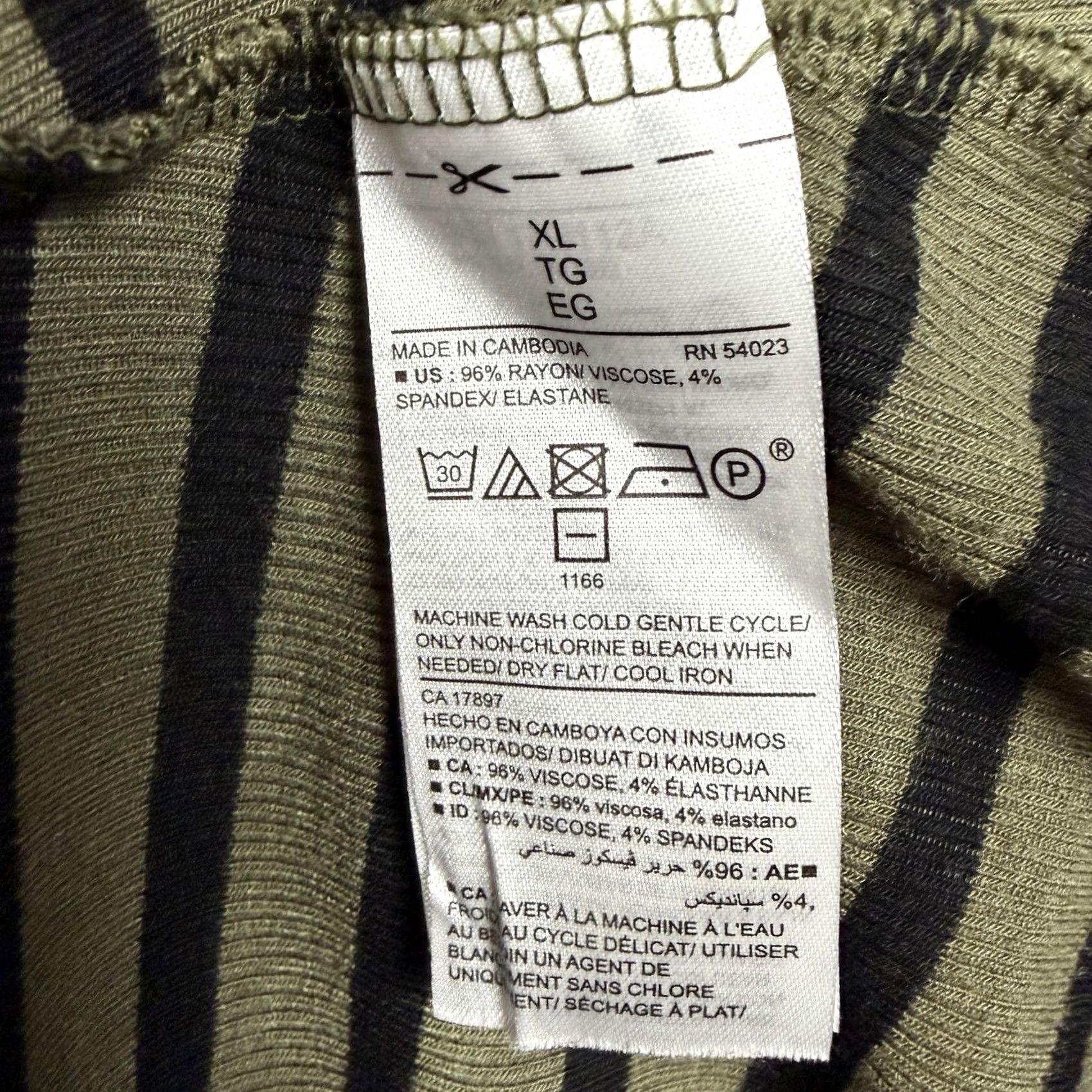 Old Navy Old Navy T-Shirt Dress XL Olive Green Striped Knit Scoop Neck Raglan Short Sleeve Casual Summer Womens Size XL / US 12-14 / IT 48-50 - 5 Thumbnail