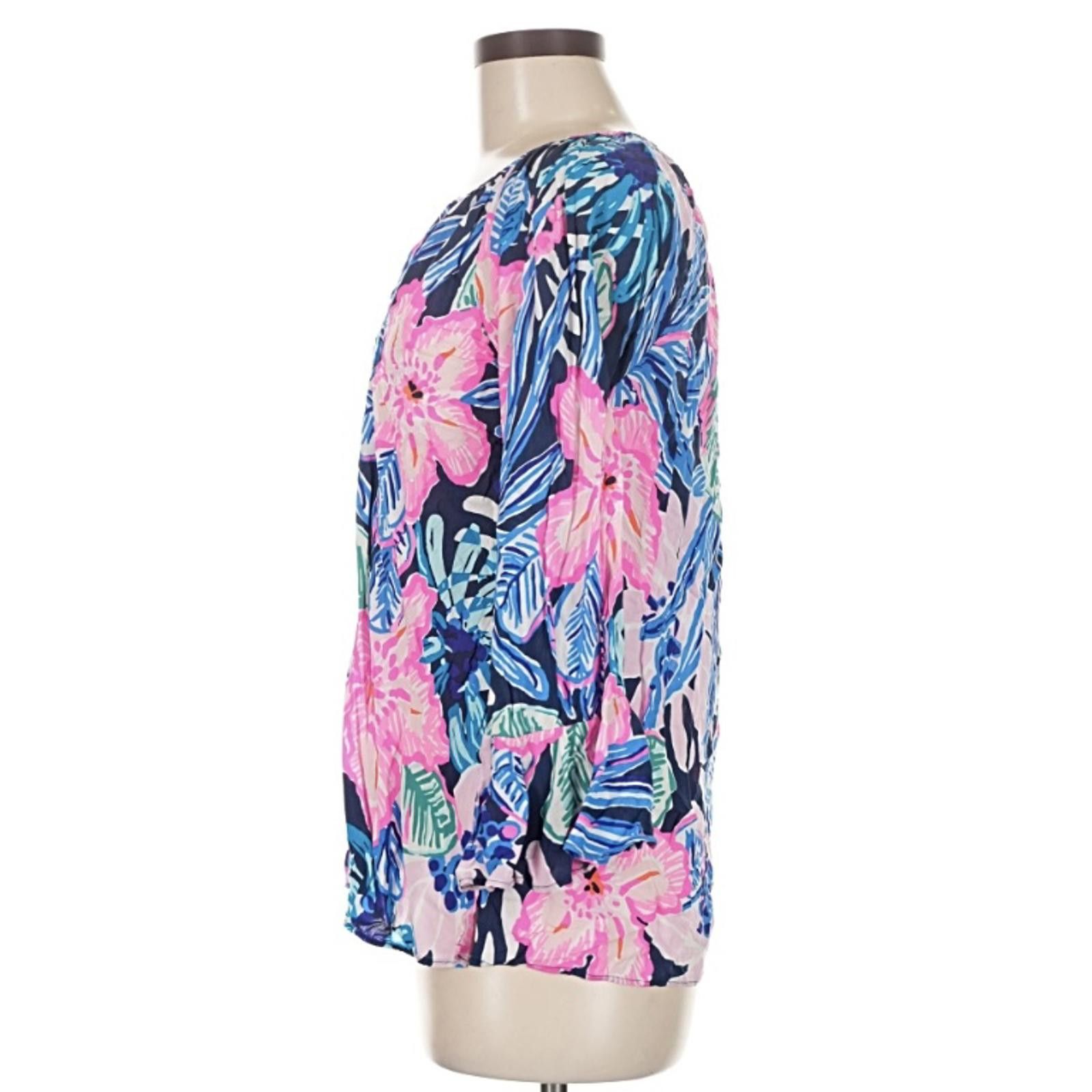 Other Lilly Pulitzer Pink Rayon 3/4 Sleeve Blouse Size M Size M / US 6-8 / IT 42-44 - 5 Thumbnail