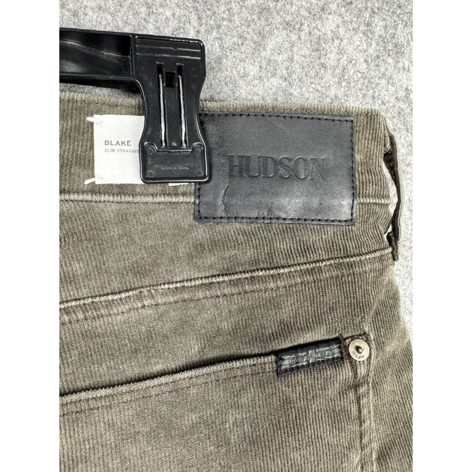 Hudson HUDSON Blake Jeans Mens 36 Olive Green Slim Straight Corduroy Pants Button Fly Jeans Size US 36 / EU 52 - 3 Thumbnail
