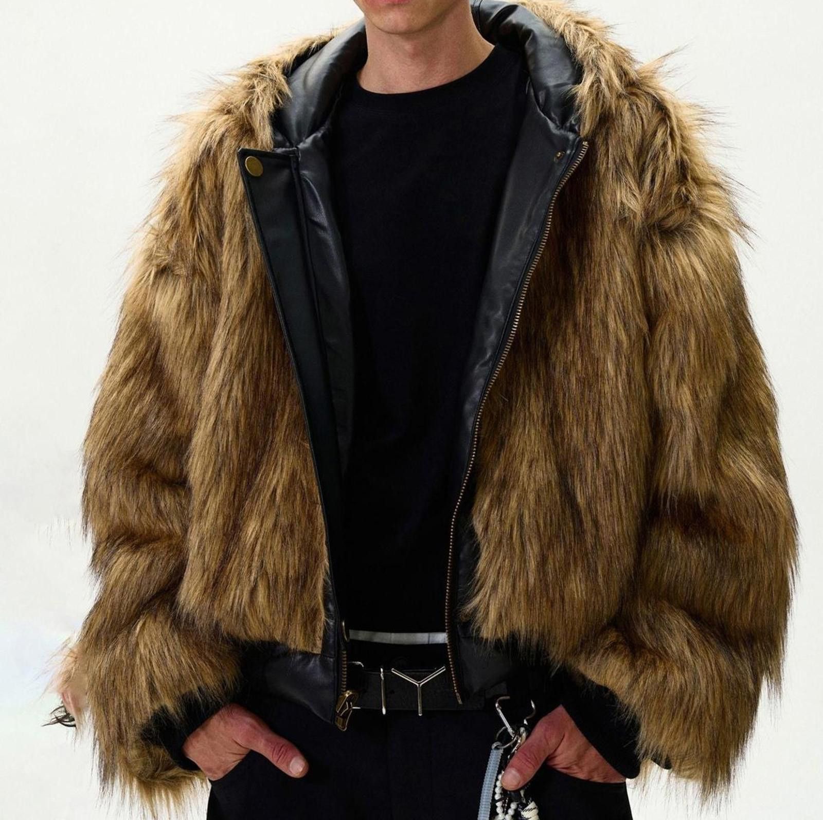 Japanese Brand Reversable Brown Faux / Black Leather Bomber Jacket Size US M / EU 48-50 / 2 - 6 Thumbnail