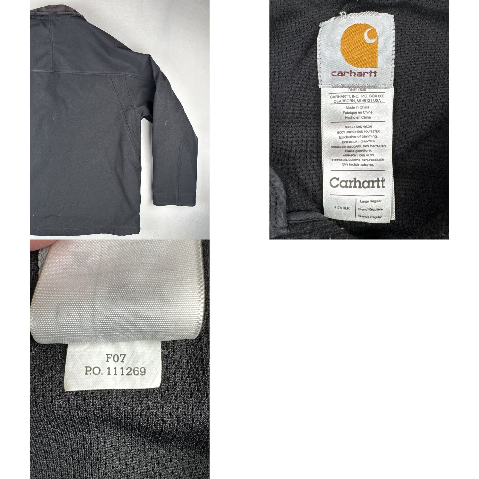 Carhartt Carhartt J176 Soft Shell Jacket Black Workwear Full Zip Men’s Large Size US L / EU 52-54 / 3 - 9 Thumbnail