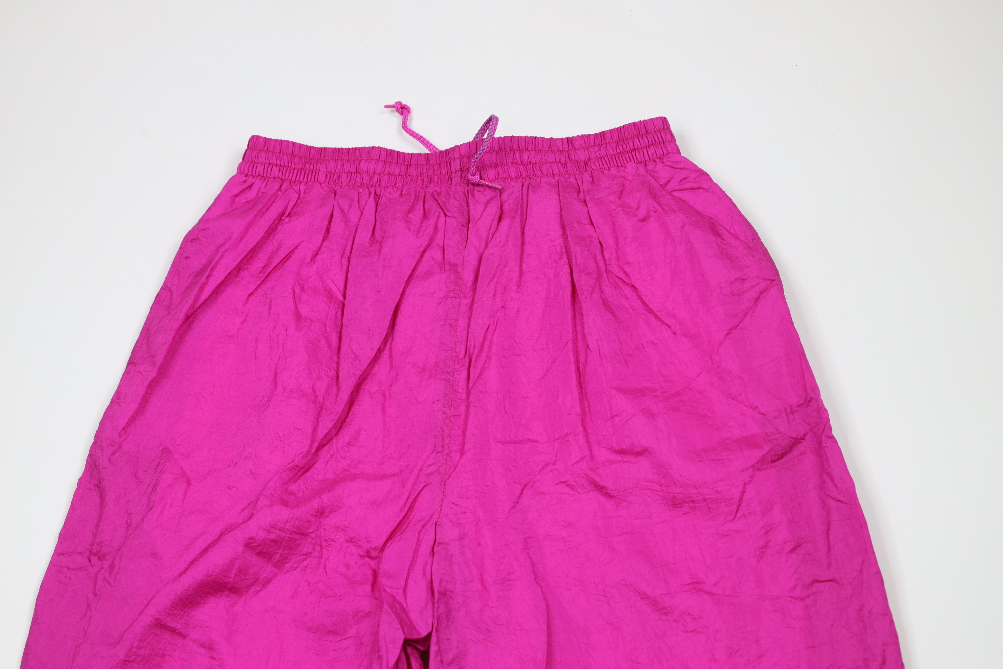 Vintage Deadstock Vintage 90s Streetwear Nylon Joggers Pants Pink Size 28" / US 6 / IT 42 - 2 Thumbnail