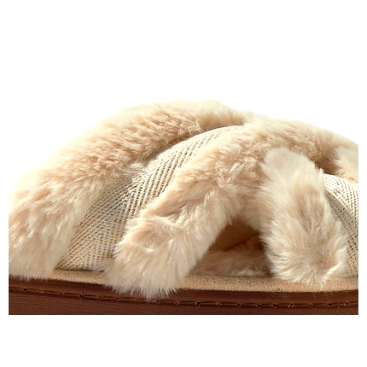 Other Dearfoams Astrid Crossband Slides Creme Brulee size XL Size US 10.5 / IT 40.5 - 5 Thumbnail