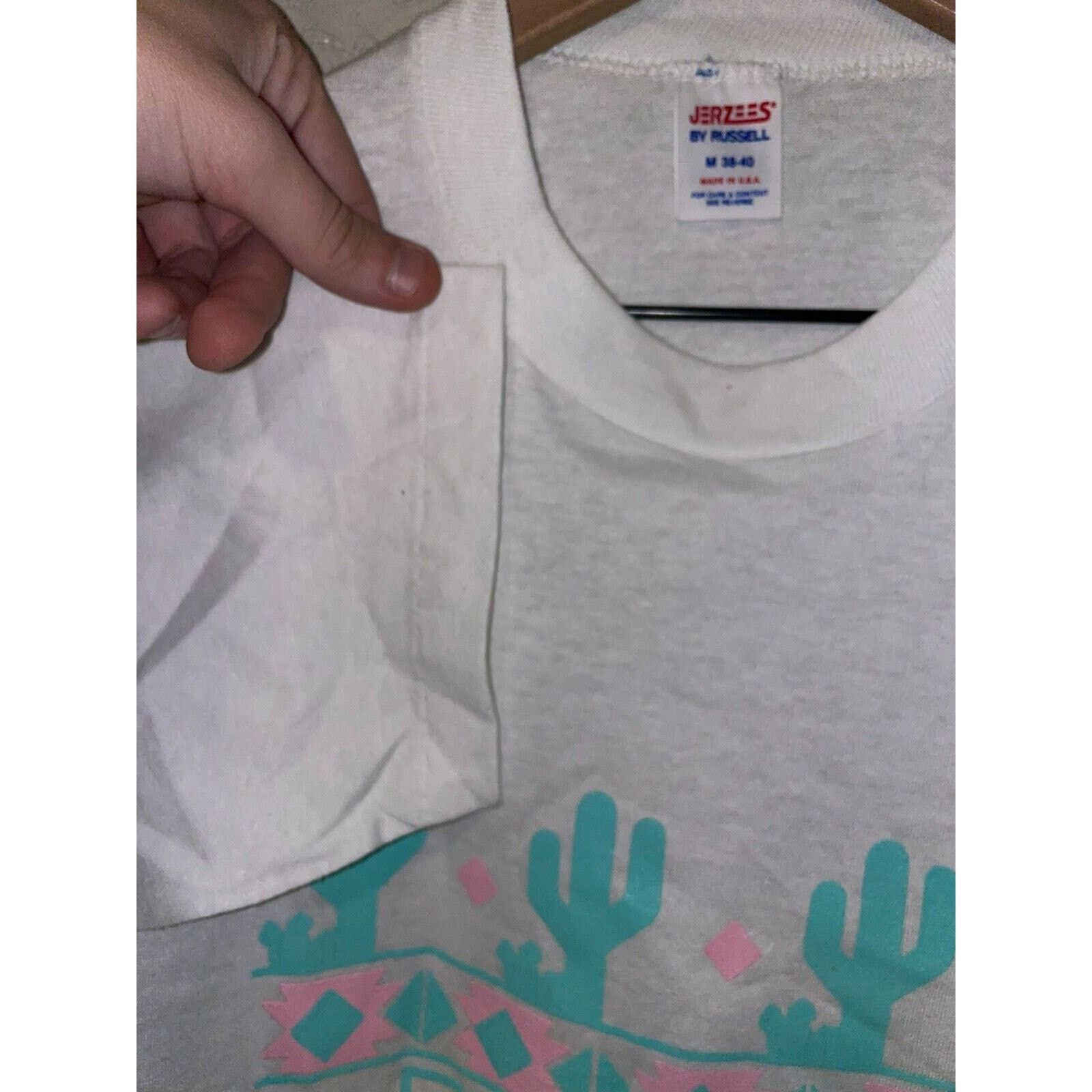 Jerzees Vintage Arizona Southwestern Graphic White M Shirt 80s Size US M / EU 48-50 / 2 - 8 Thumbnail
