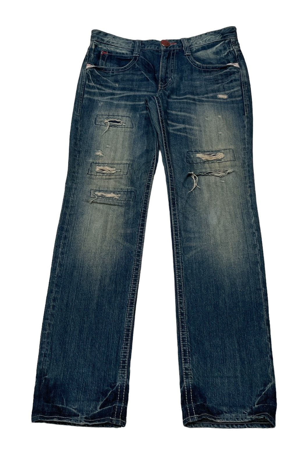 image of Distressed Denim x Vintage Rush Hour Ripped Jeans 2000S in Denim, Men's (Size 31)