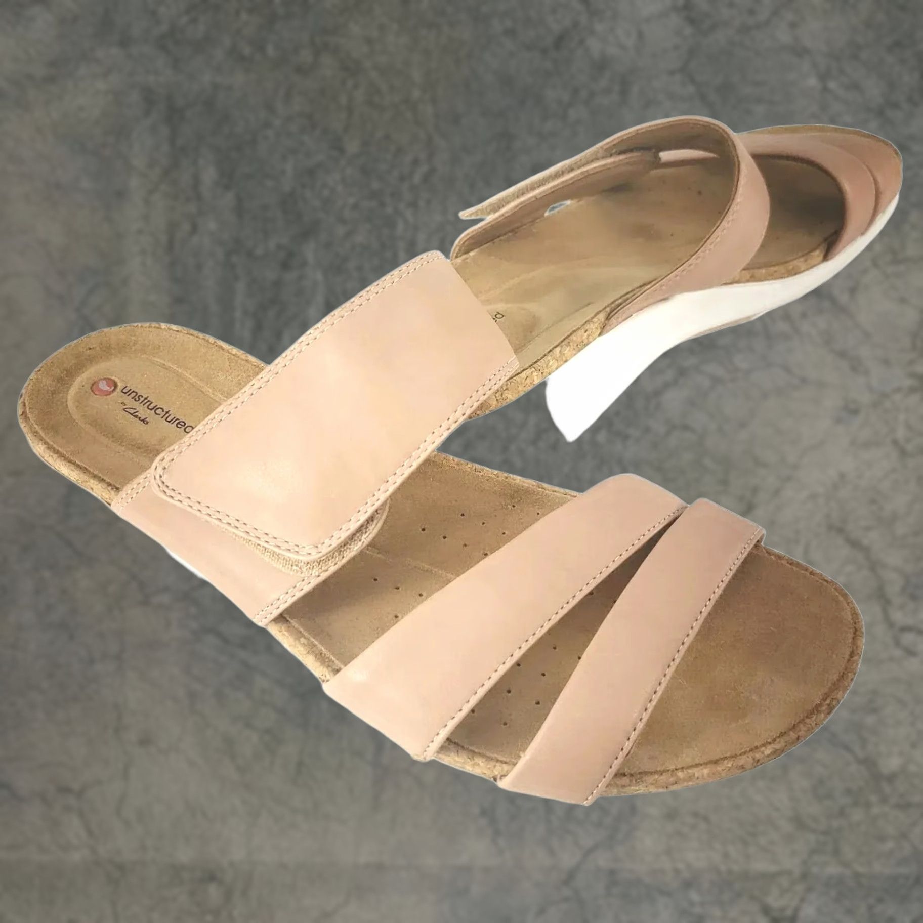Clarks Clarks Unstructured Women's Slide Sandal Size 10 Pink Flesh Leather Wedge Slip On Shoes - Like New Pre-owned Mens? Womens? Size US 10 / IT 40 - 1 Thumbnail