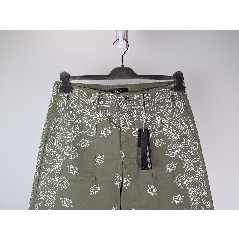 Amiri o1rshd1 Bleached Bandana Field Pants in Olive Green Size US 32 / EU 48 - 3 Thumbnail