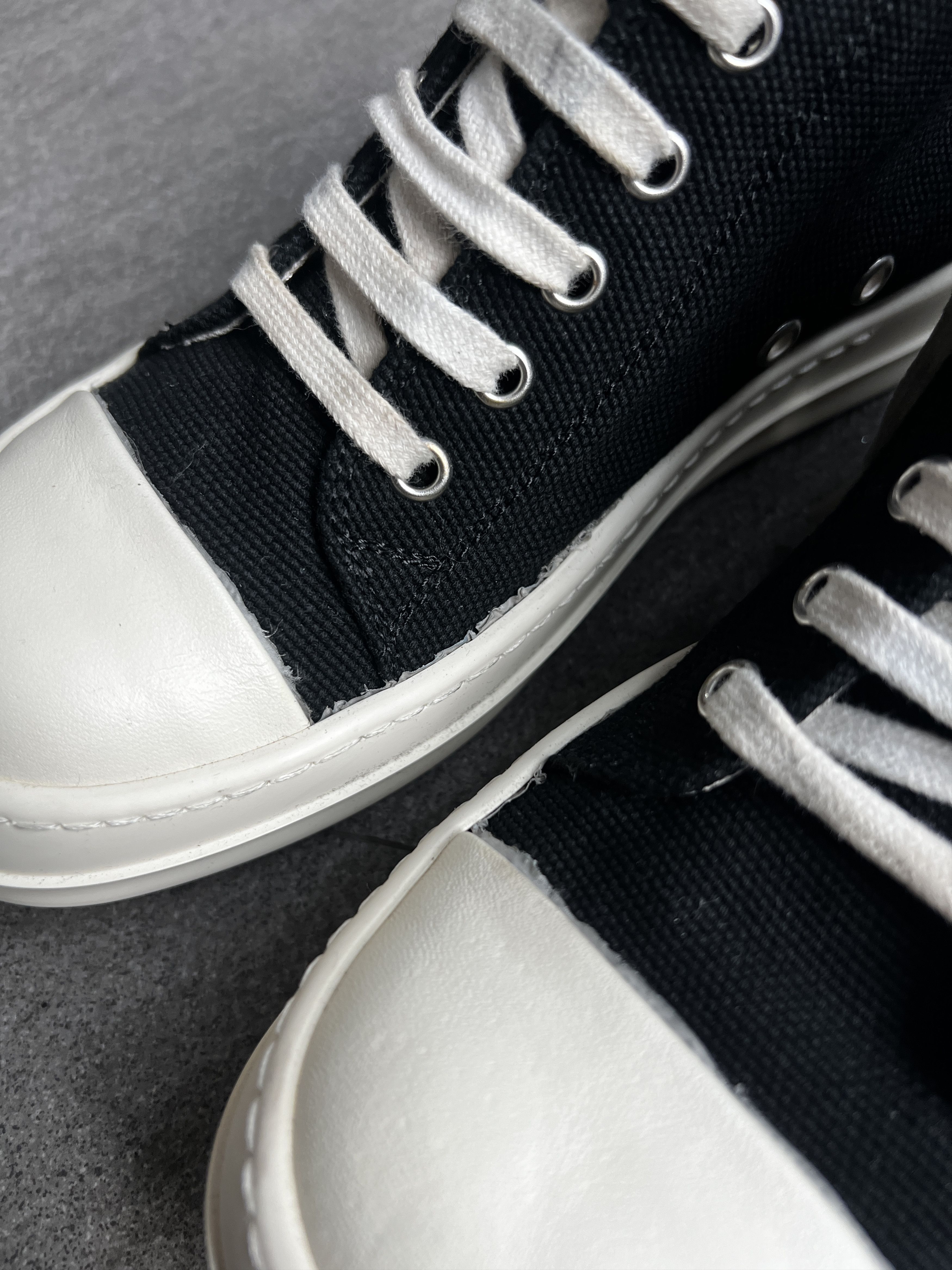Rick Owens Drkshdw Rick Owens DRKSHDW Canvas Ramones Low Black EU37 Size US 5 / EU 37 - 8 Thumbnail