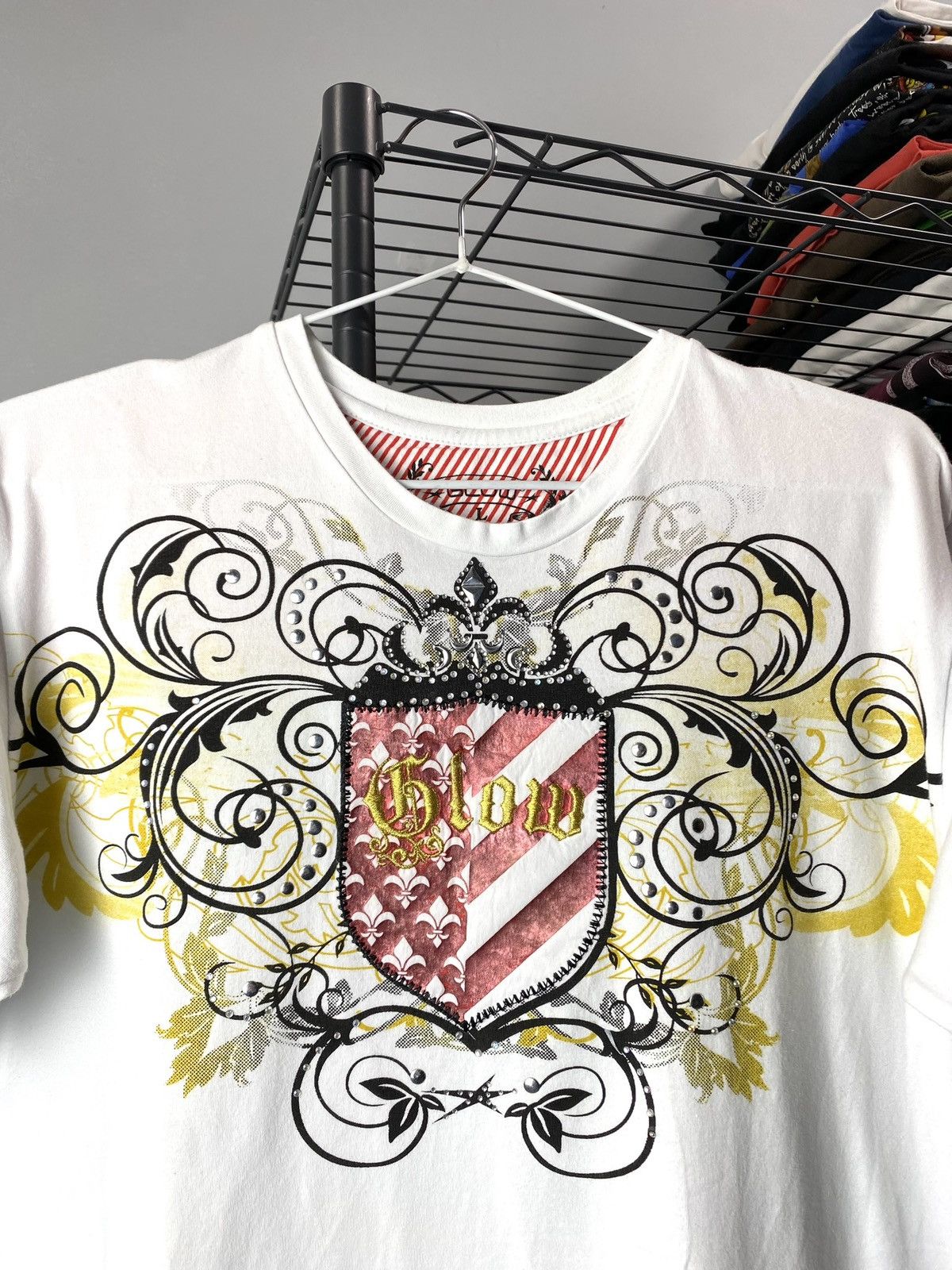 Ed Hardy Vintage Ed Hardy Style T Shirt Rhinestones Affiction Jnco Size US L / EU 52-54 / 3 - 3 Thumbnail