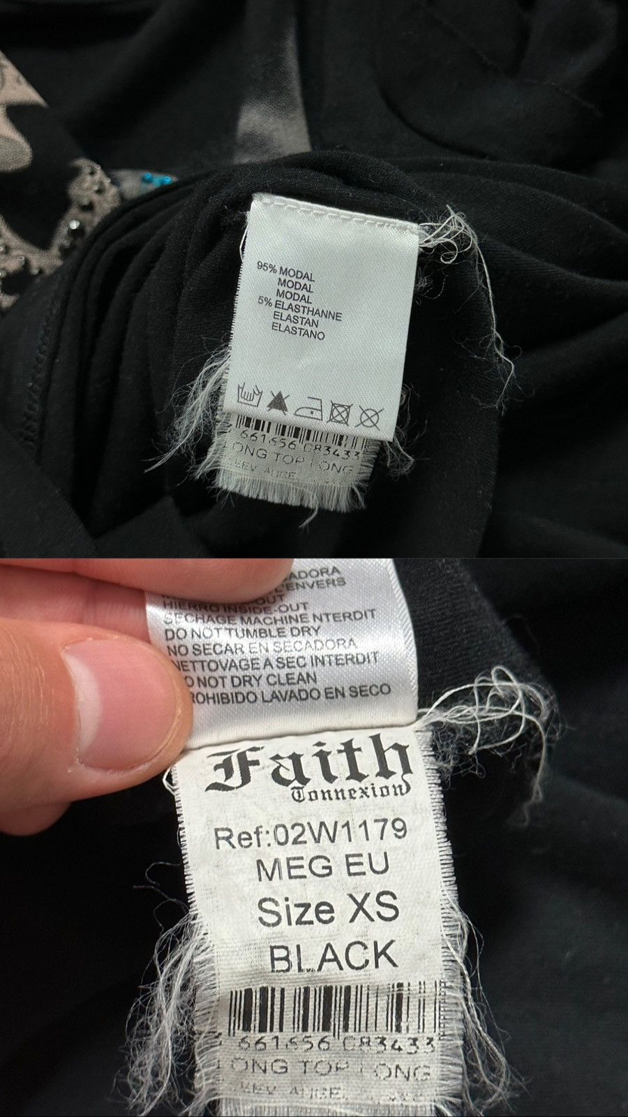 Faith Connexion × Vintage Faith Connexion Black Logo Long Sleeve Women’s Sweater Size S / US 4 / IT 40 - 10 Thumbnail