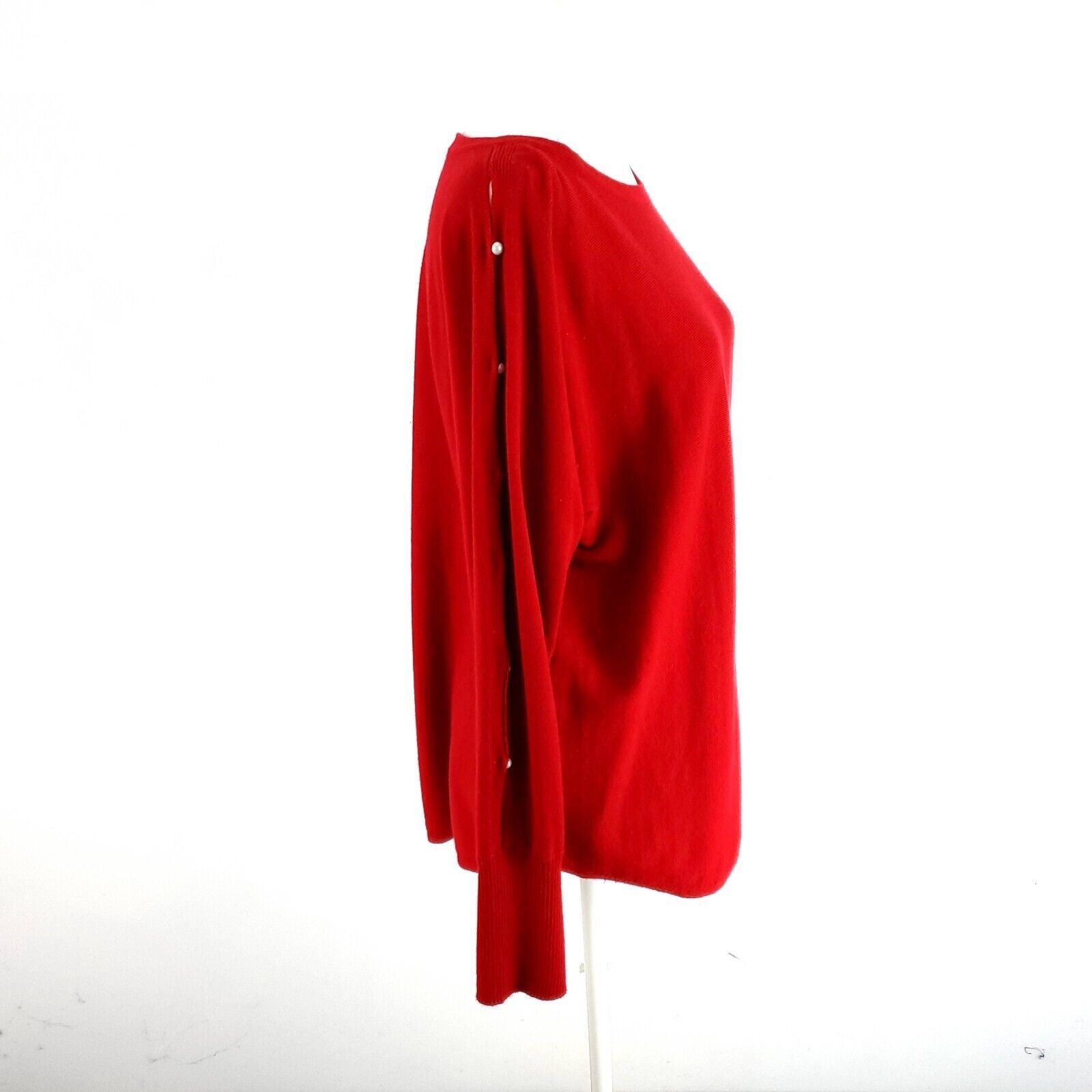Designer Adrienne Vittadini Red Sweater Medium Rayon Polyester Long S Size M / US 6-8 / IT 42-44 - 5 Thumbnail