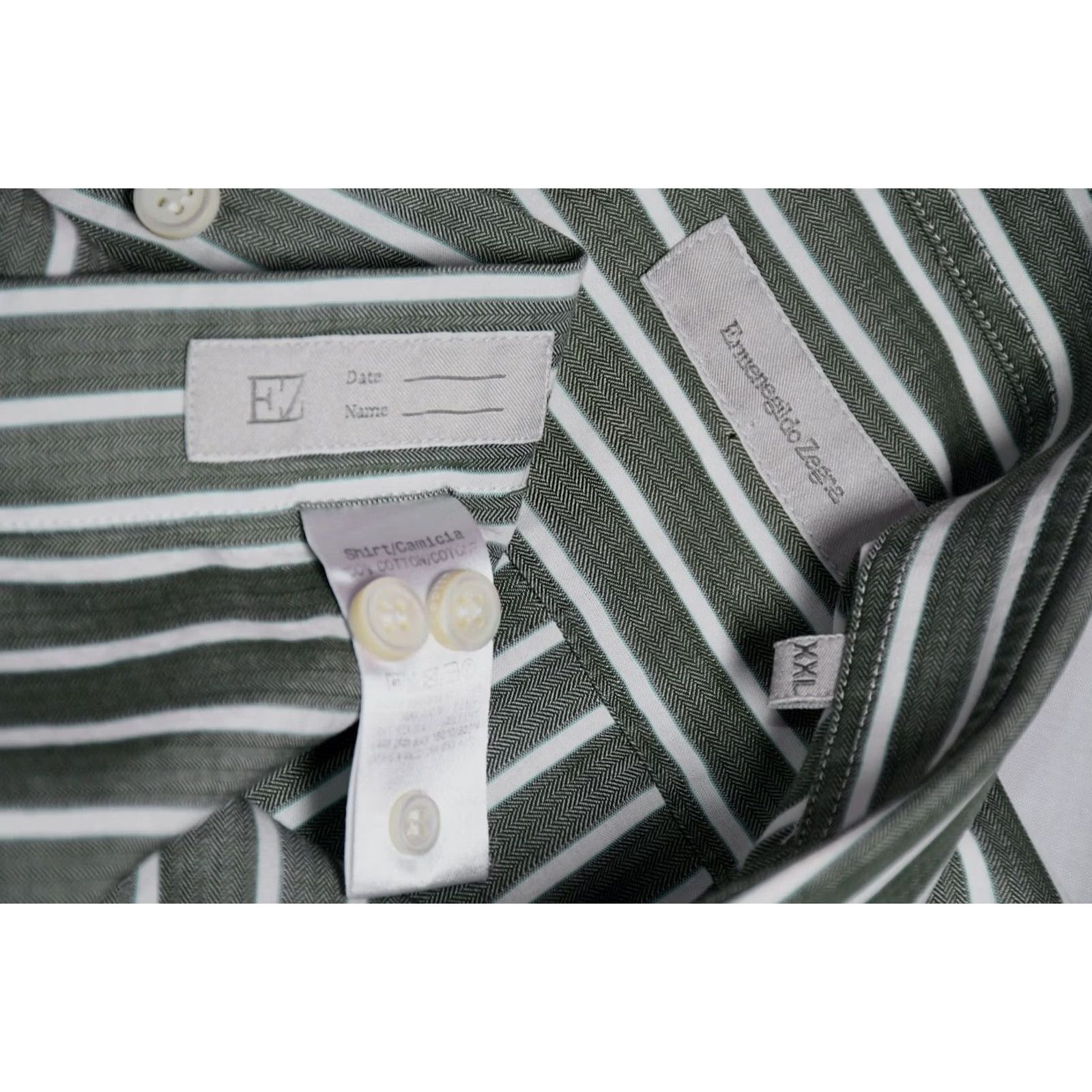 Ermenegildo Zegna Ermenegildo Zegna Long Sleeve Shirt Striped Button-Up 2XL Men Multicolor Cotton Classic Chest 24.8in Back 31.89in Front 25.98in Italy Brand Mens Size US XXL / EU 58 / 5 - 4 Thumbnail
