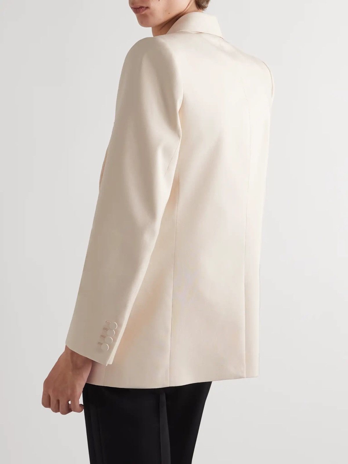 Saint Laurent Paris 🔥$4.2K VALUE🔥Slim-Fit Satin-Trimmed Silk-Twill Tuxedo Jacket Size 46L - 4 Thumbnail