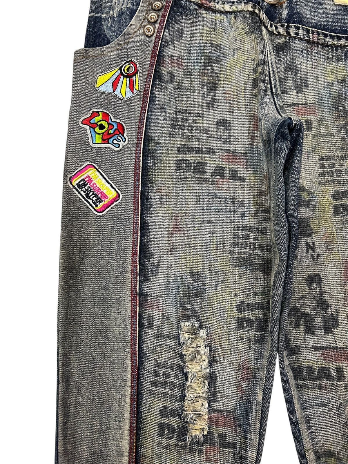 Japanese Brand Vintage Y2K Japanese Sick Artwork Denim Double Layer Jeans Size US 28 / EU 44 - 4 Thumbnail