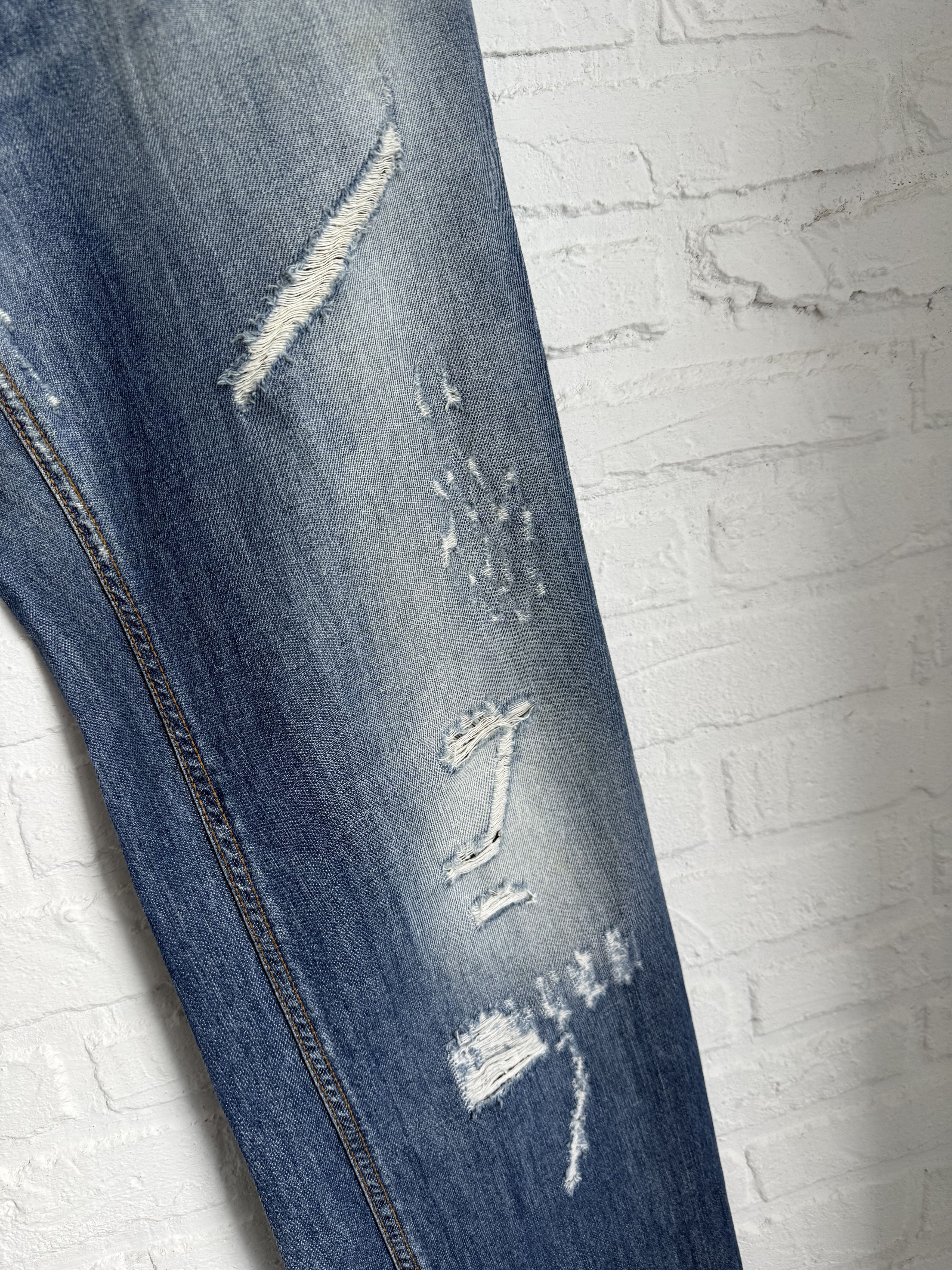Dolce & Gabbana Vintage 2000s Dolce & Gabbana distressed jeans peace logo Size US 36 / EU 52 - 9 Thumbnail