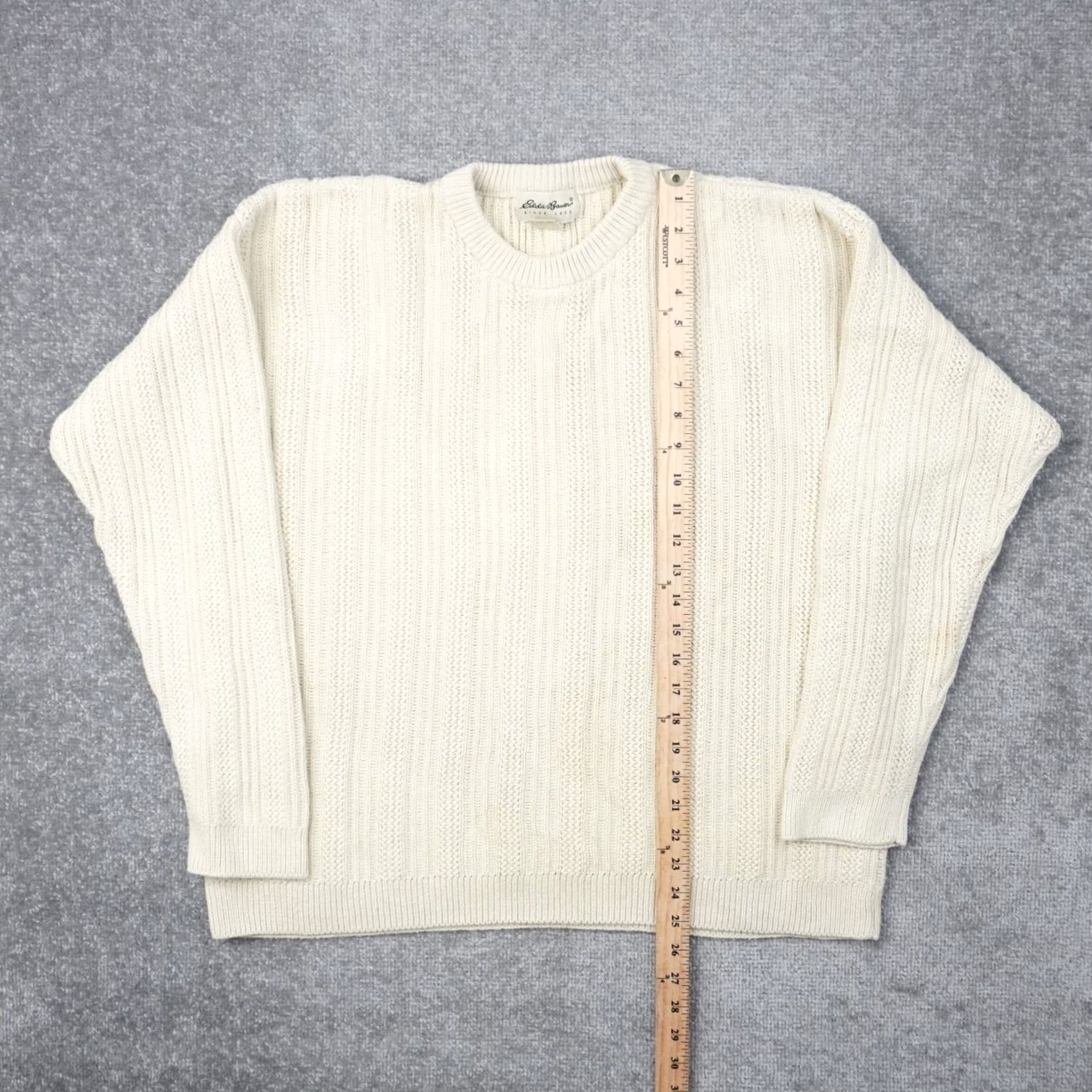 Eddie Bauer Vintage Eddie Bauer Cable Knit Mens Large Beige Long Sleeve Sweater Size US L / EU 52-54 / 3 - 3 Thumbnail